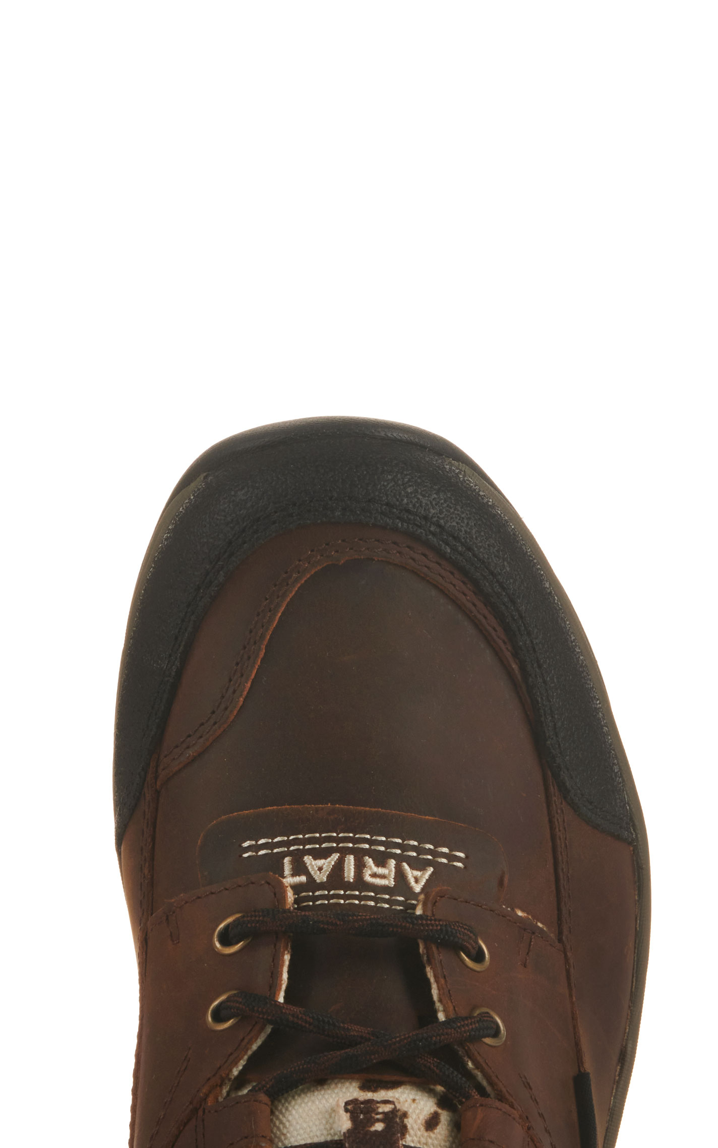 Ariat Women's Terrain Distressed Brown and Cow Print Waterproof Round Toe Lace Up Shoe - Image 1