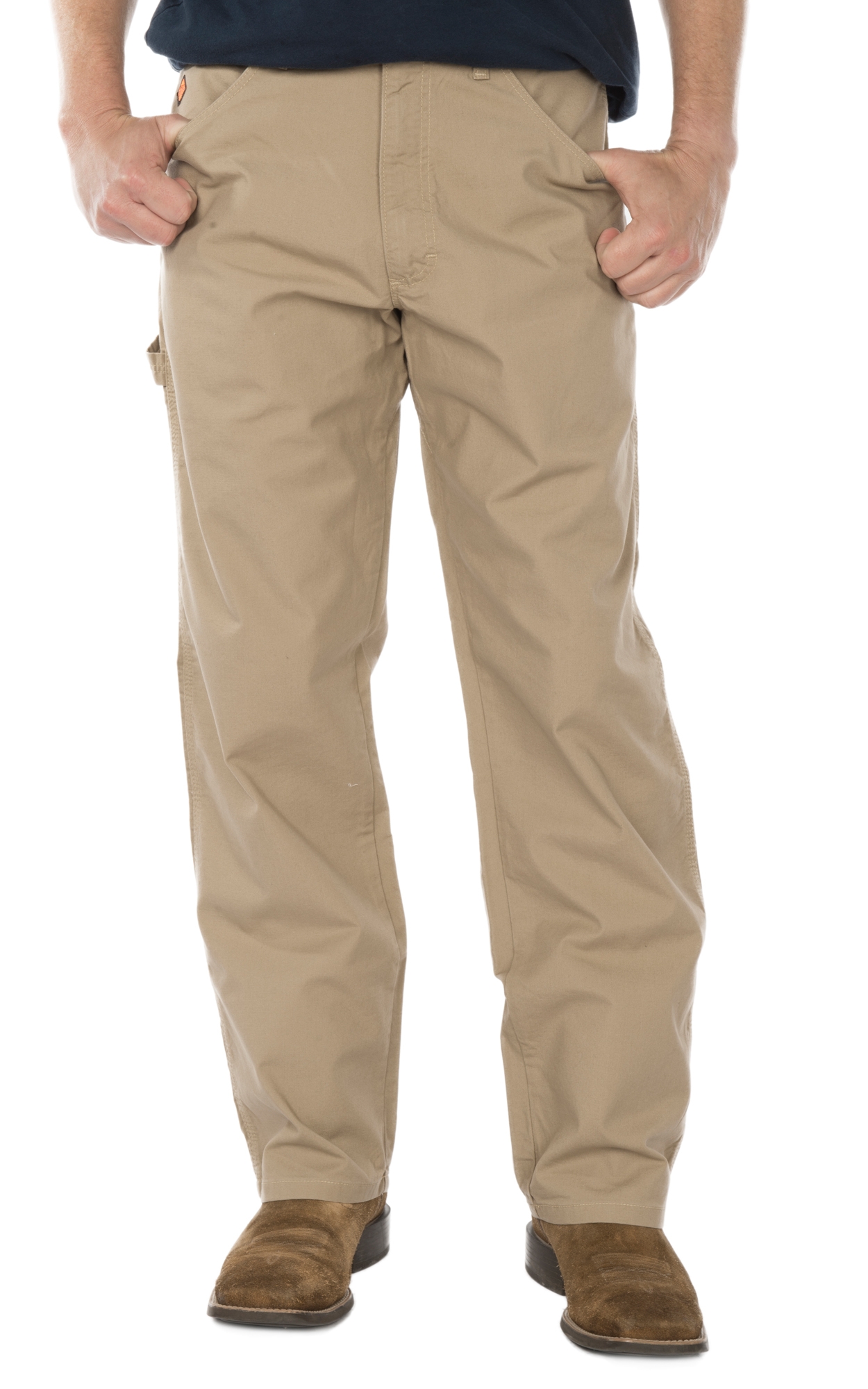 Wrangler Men's Khaki Canvas Advance Comfort FR Carpenter Jean - Image 1