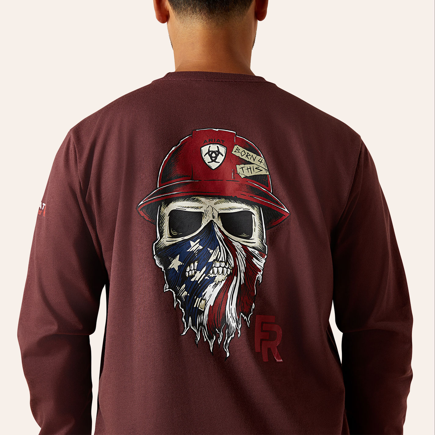 Ariat Men's Burgundy Born For This Graphic T-Shirt - Image 1