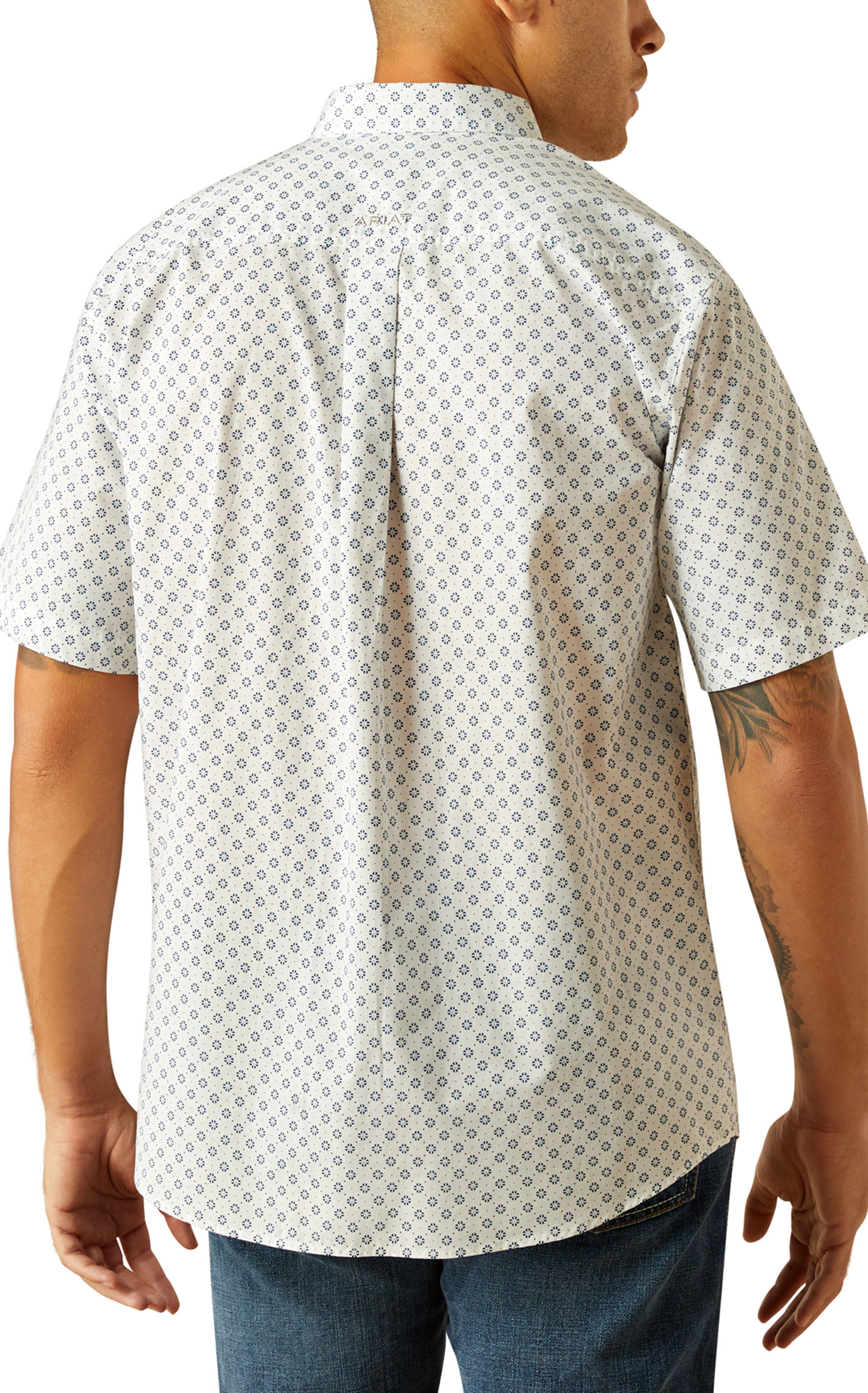 Ariat Men's Shawn Blue & White Geo Western Shirt - Image 1