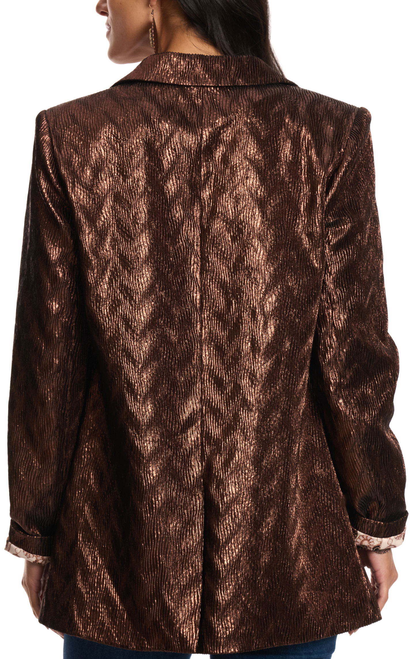 Southern Grace Women's Copper Shimmer Blazer - Image 1