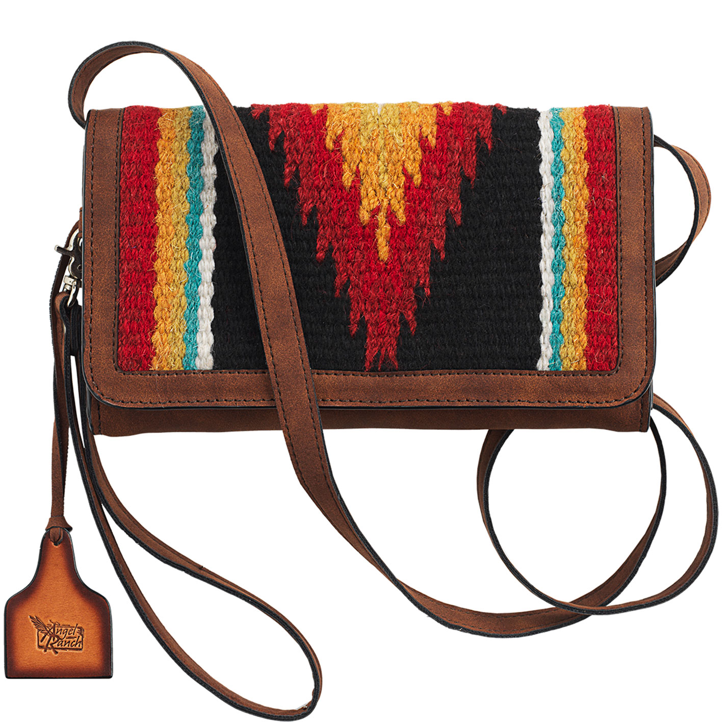 Angel Ranch Ruby Colorful Aztec Blanket Crossbody Wallet - Image 1