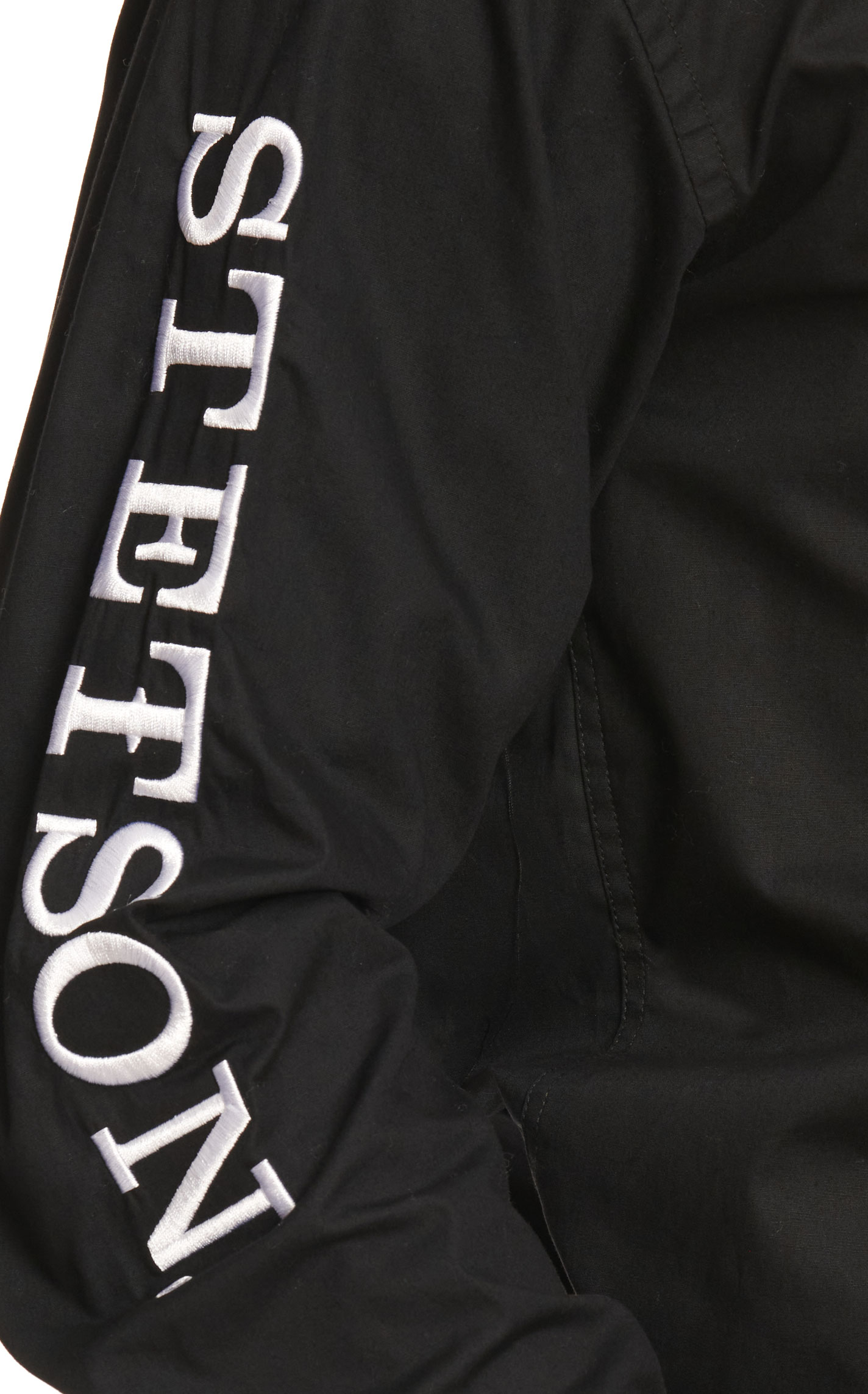 Stetson Men's Black with White Embroidery Logo Long Sleeve Western Shirt - Image 1