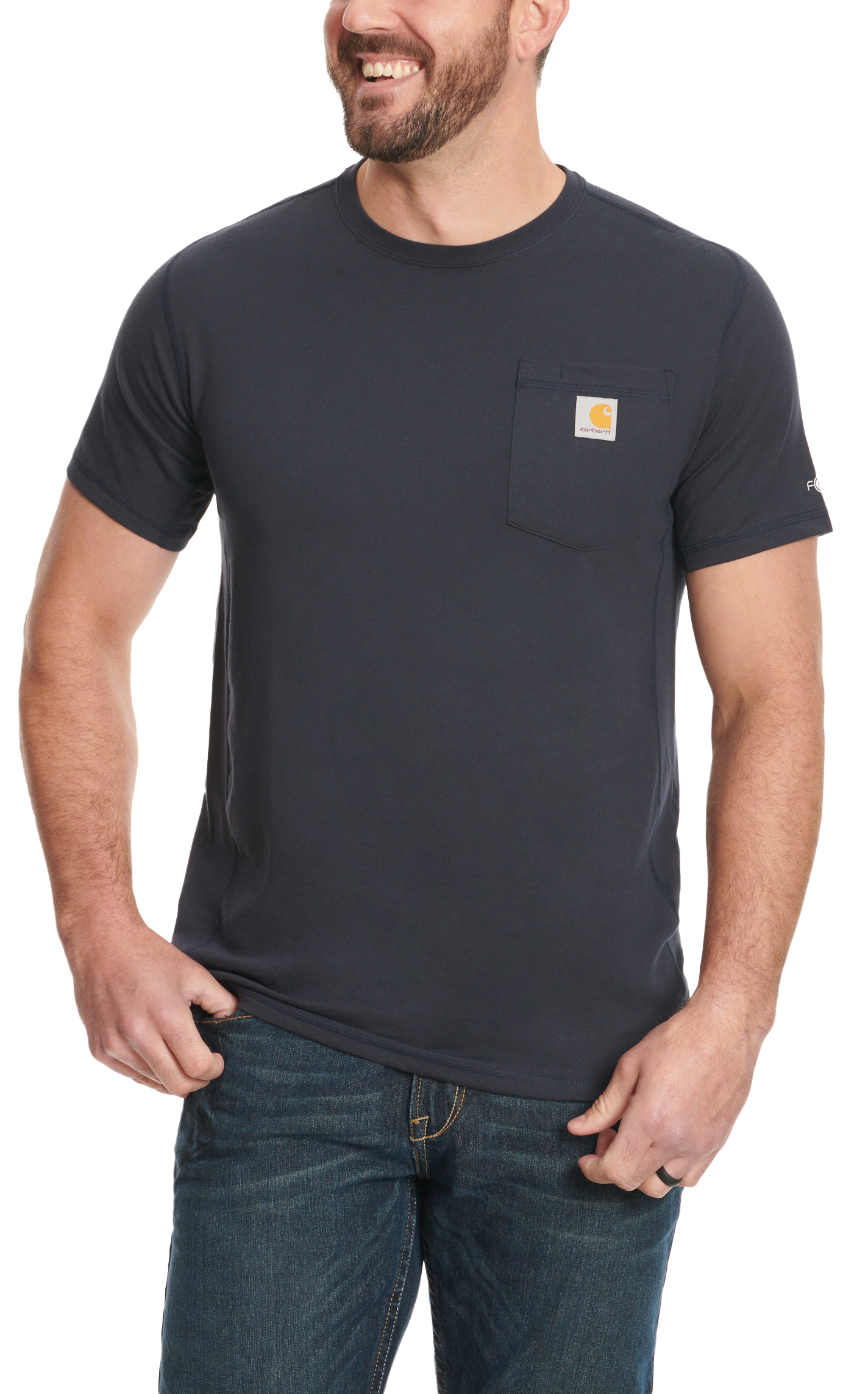 Carhartt Men's Force Navy Work Pocket T-Shirt - Image 3