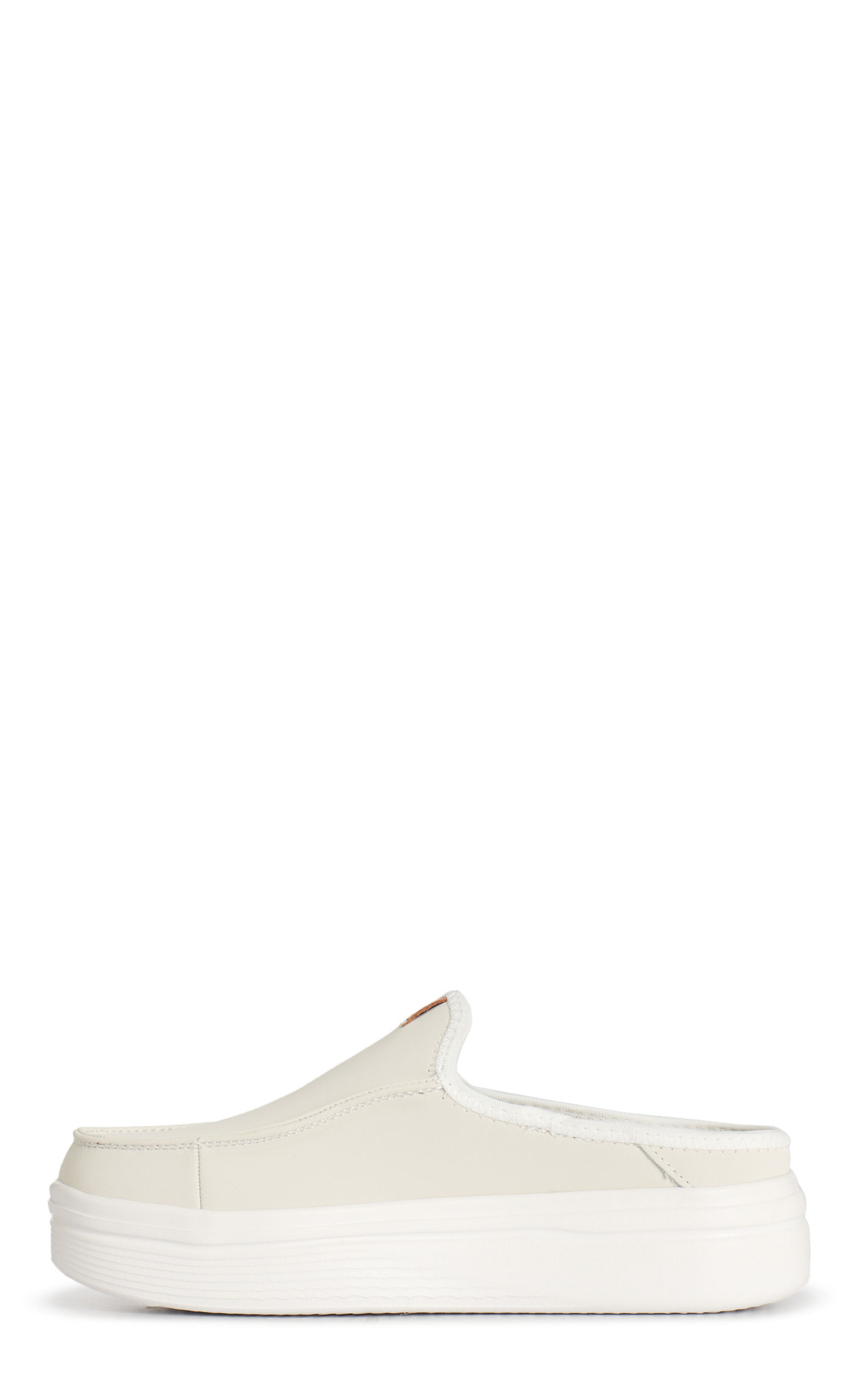 Hey Dude Women's Austin Lift White Faux Leather Moc Toe Casual Shoe - Image 1