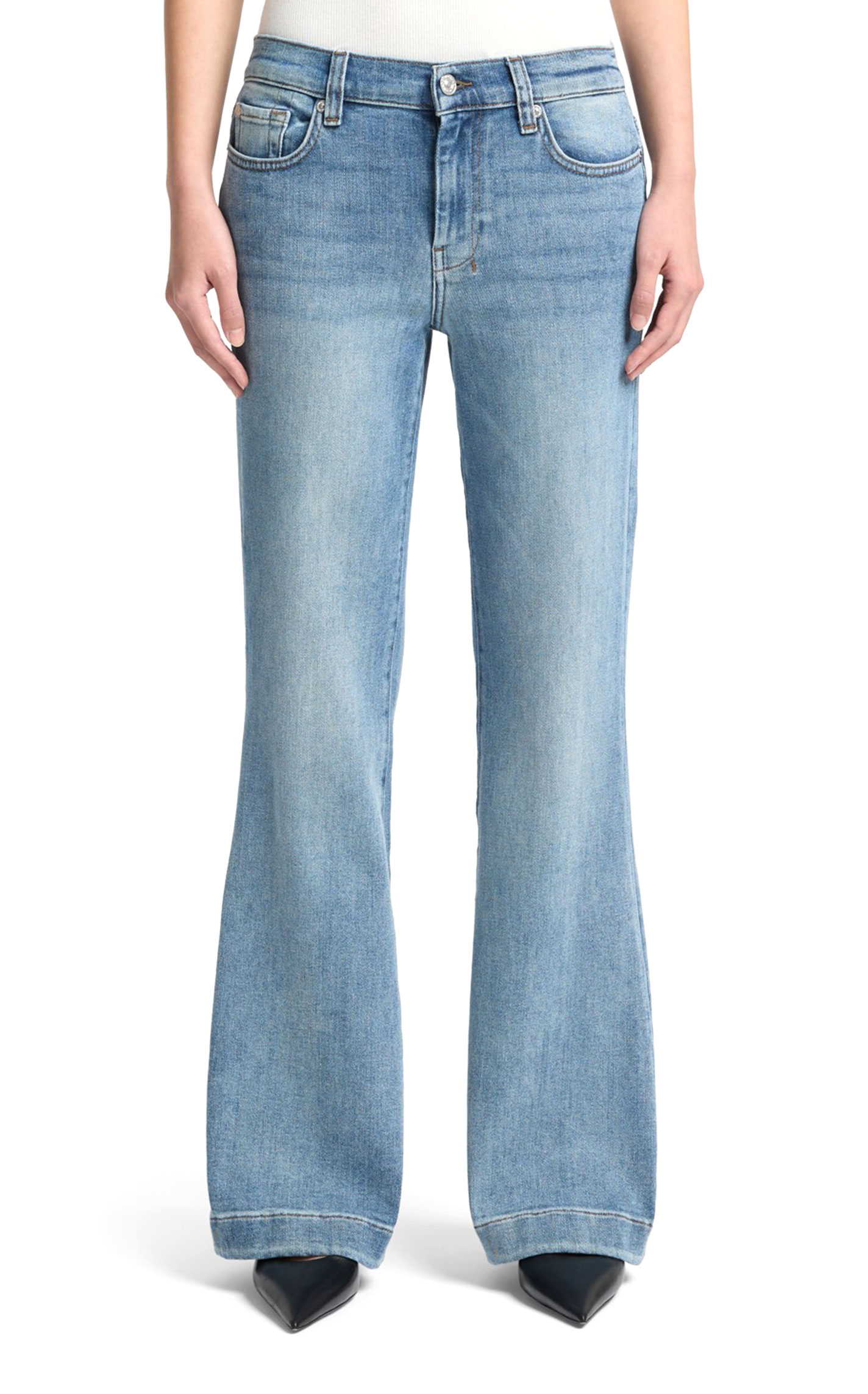 7 For All Mankind Women's Light Wash Santa Rosa Dojo Jeans - Image 2