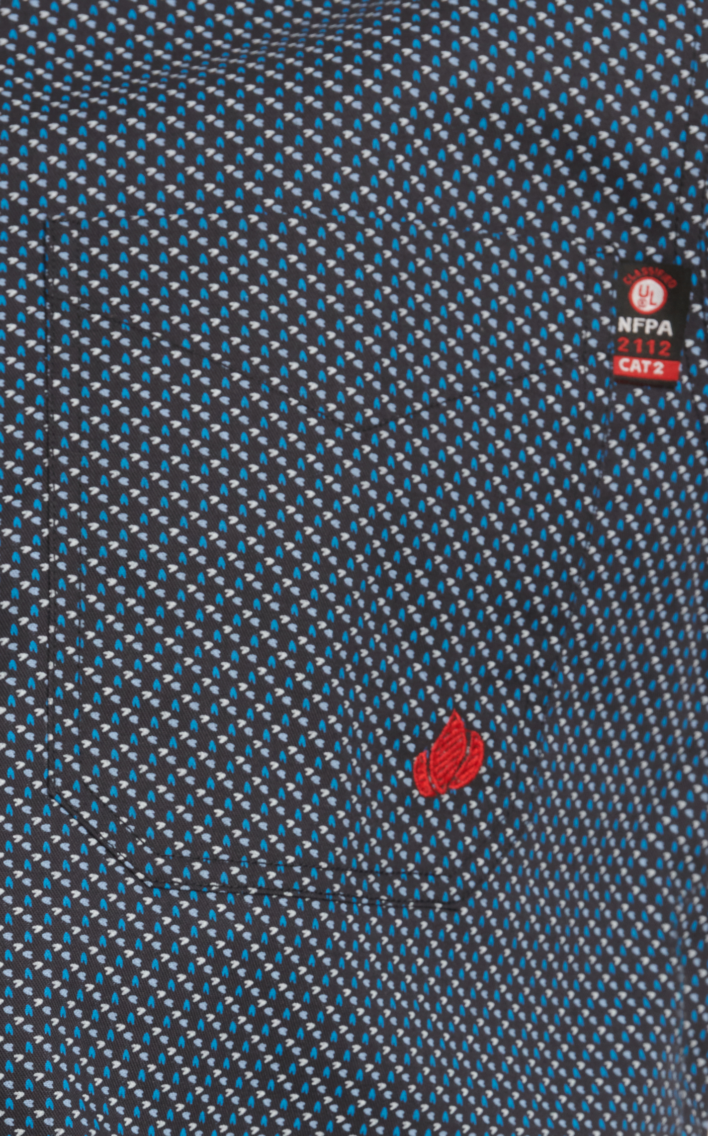 Forge Men's Black & Blue Geo Print FR Work Shirt - Image 1