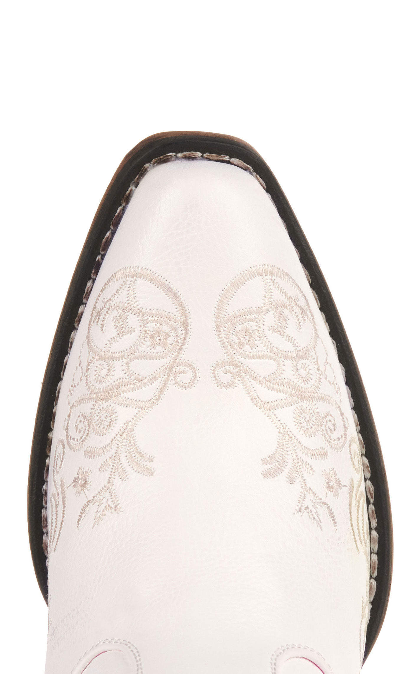 Roper Women's Riley Scroll White with Ivory Floral Embroidery Snip Toe Cowboy Boots - Image 1