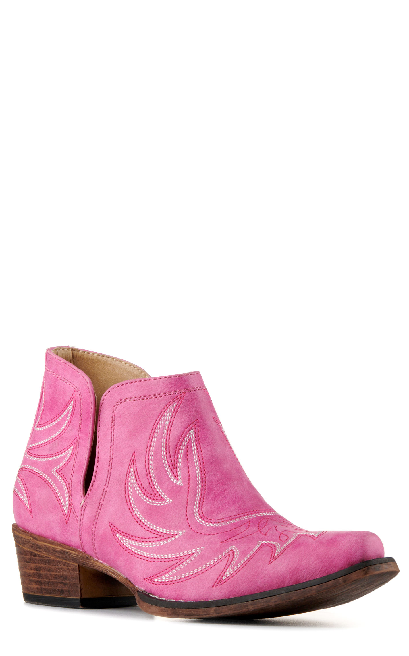 Roper Women's Ava Pink Snip Toe Cowboy Bootie - Image 1