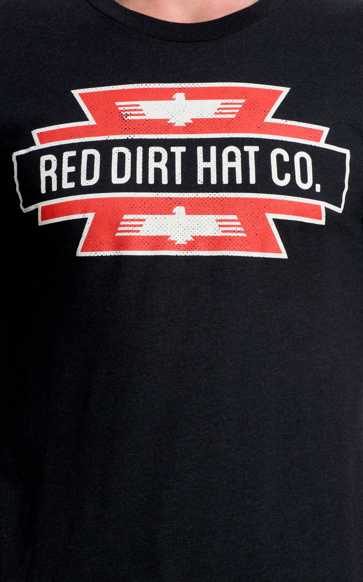 Red Dirt Hat Co. Men's Black Thunderbird Logo Graphic T-Shirt - Image 1