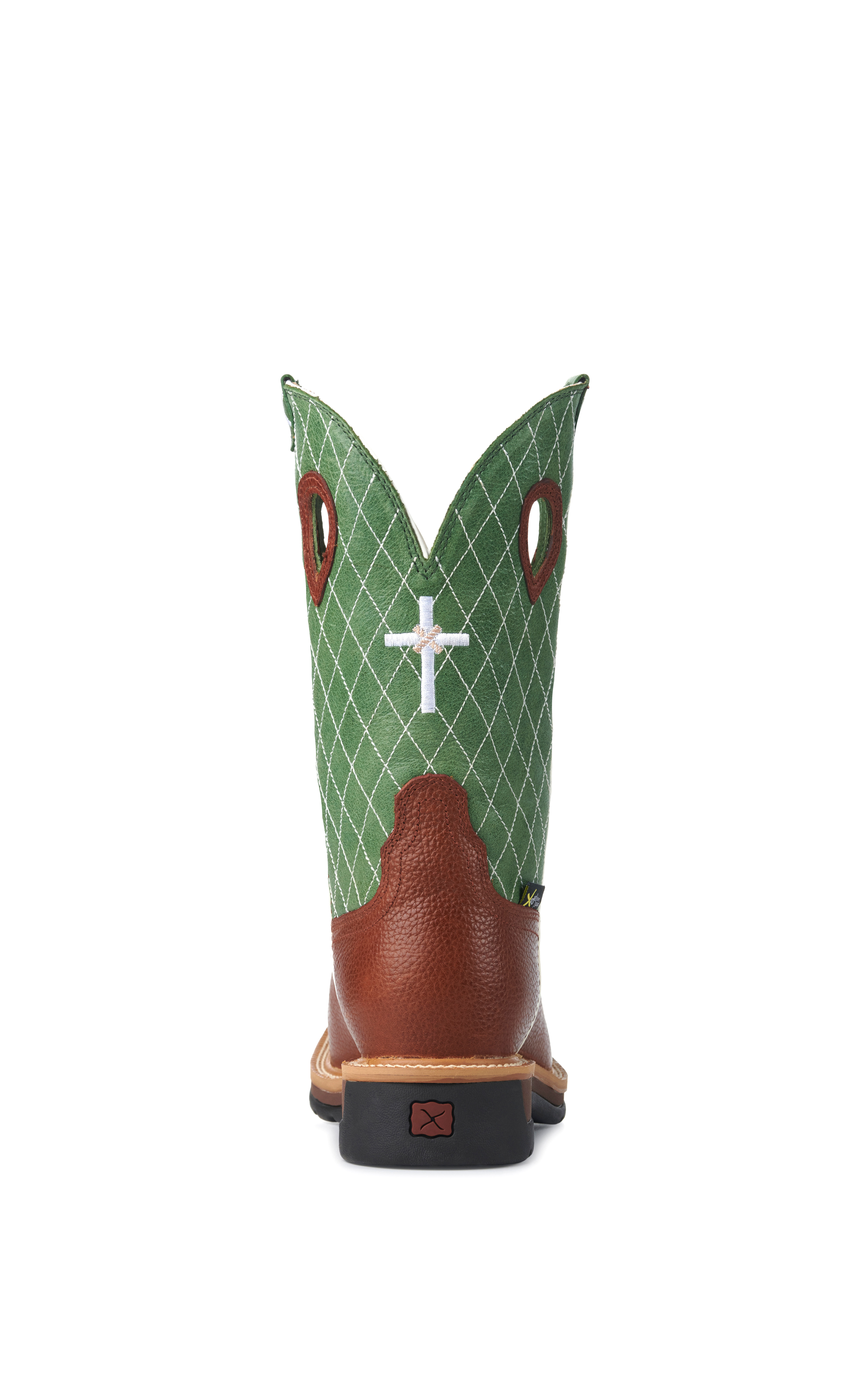 Twisted X Men's Cognac and Lime Green MetGuard Wide Square Steel Toe Work Boot - Image 1