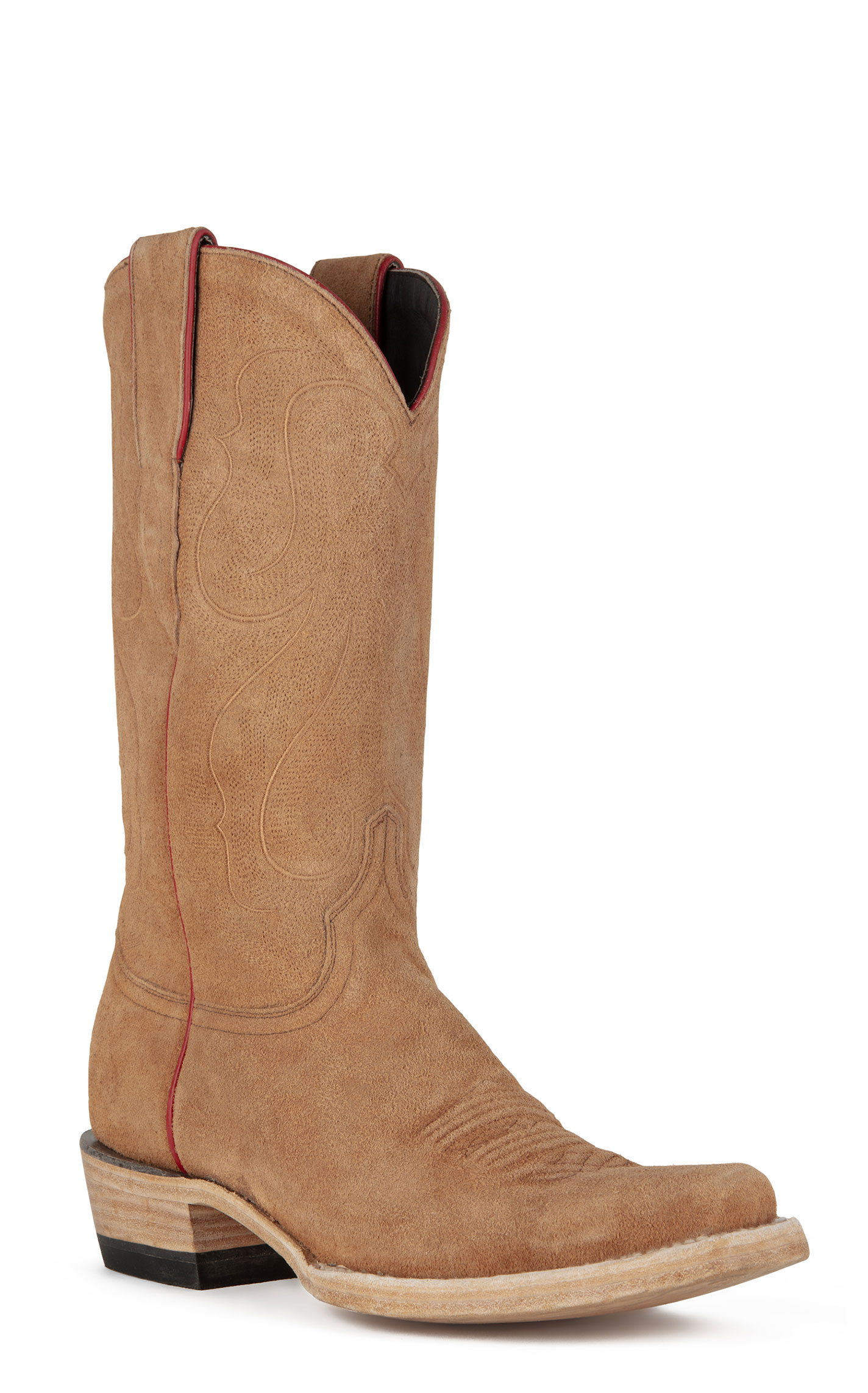 Resistol Men's Stonewash Light Cognac Suede Punchy Toe Cowboy Boots - Image 1