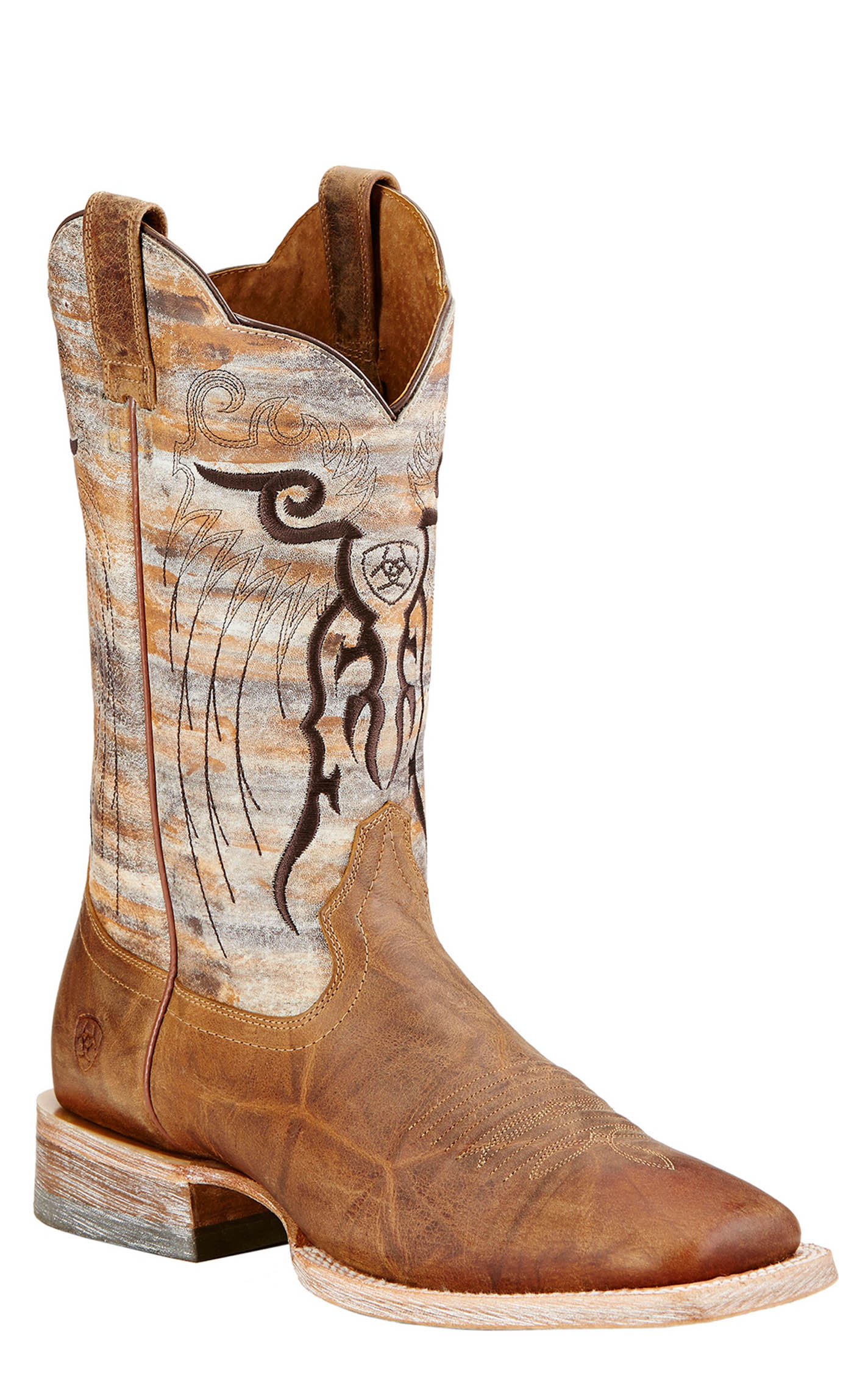 Ariat Men's Mesteno Marble Dust Devil Tan Wide Square Toe Cowboy Boots - Image 1