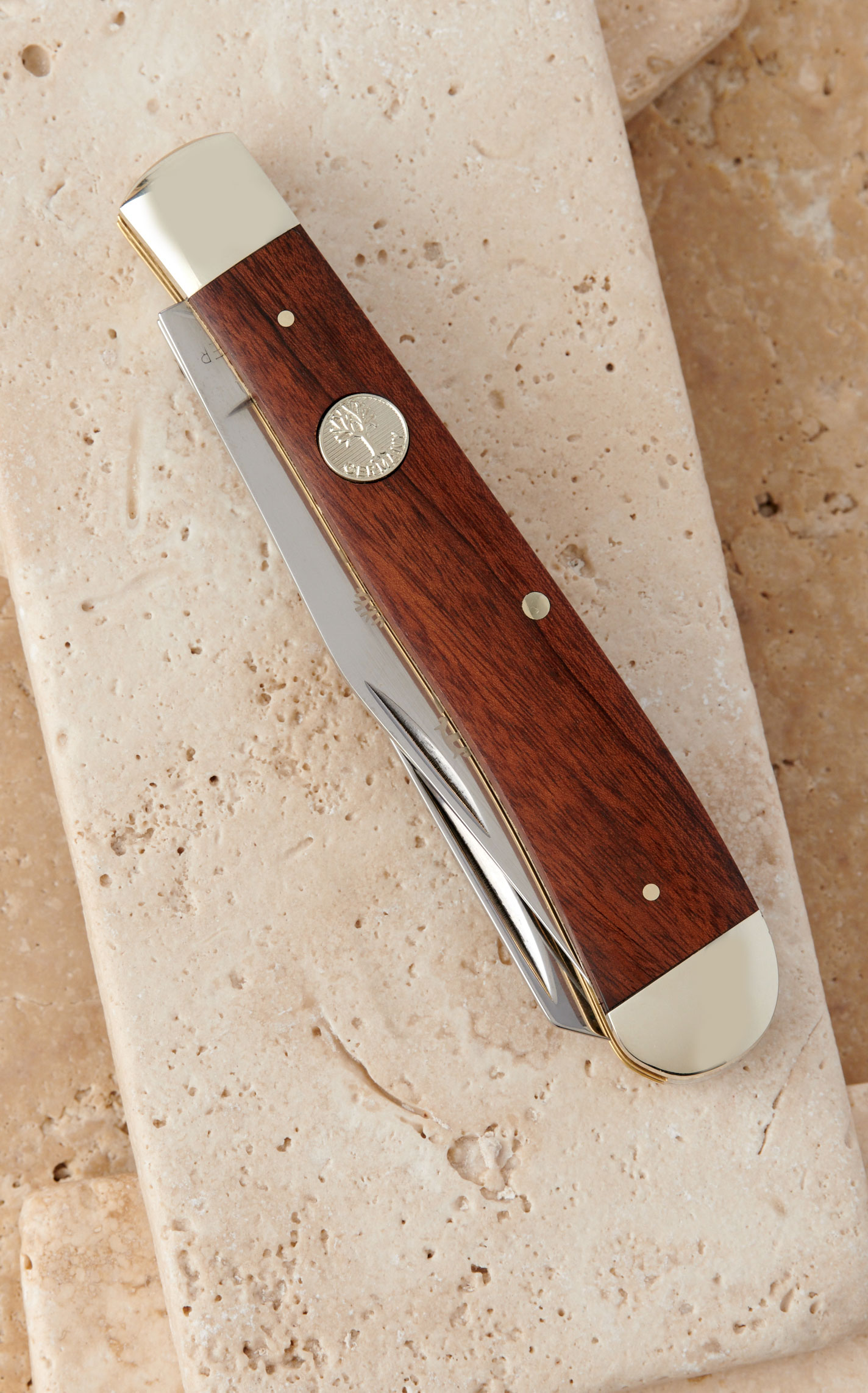 Tree Brand by Boker Traditional Series Smooth Brown Rosewood Handle Trapper Pocket Knife - Image 1