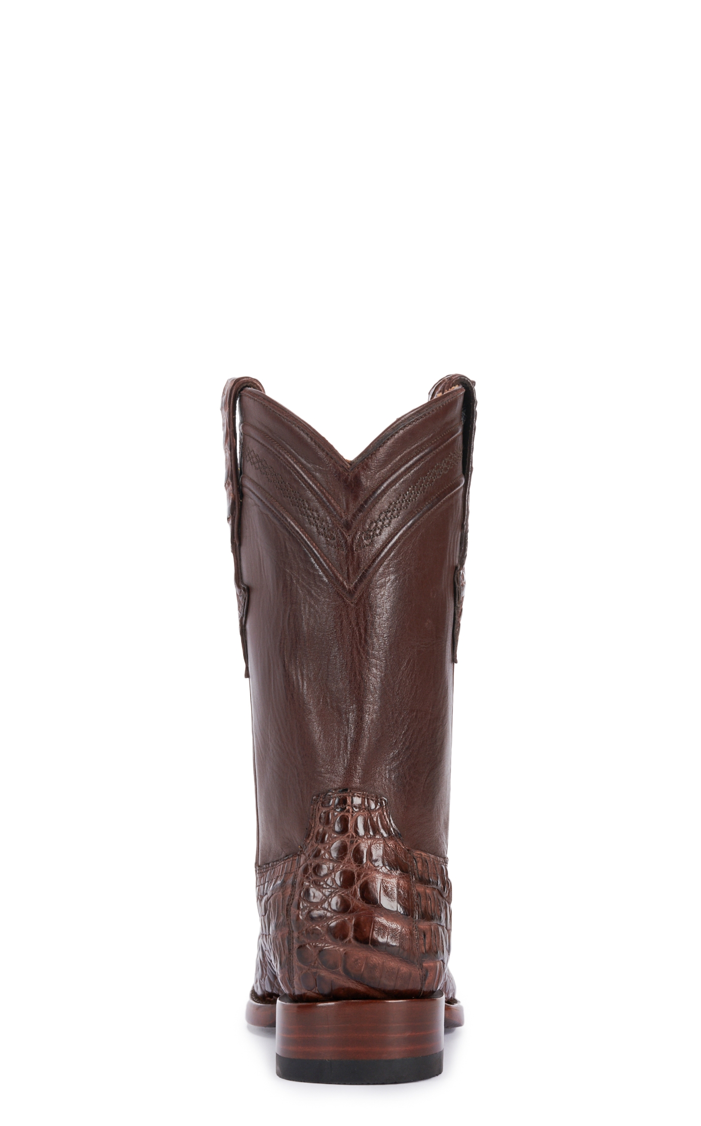 JRC & Sons Men's Shaw Caiman Belly Round Toe Exotic Roper Boot in Cigar - Image 1