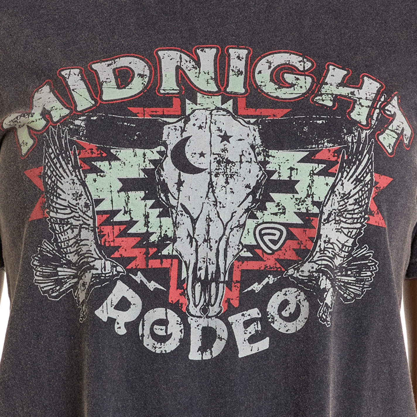 Rock & Roll Women's Black Fringe Cowgirl Print T-Shirt - Image 2