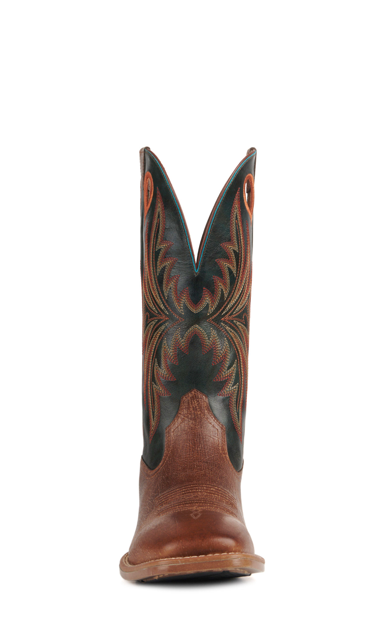 Ariat Men's Granger Ultra Brown and Dark Green Bantamweight Wide Square Toe Cowboy Boots - Image 1