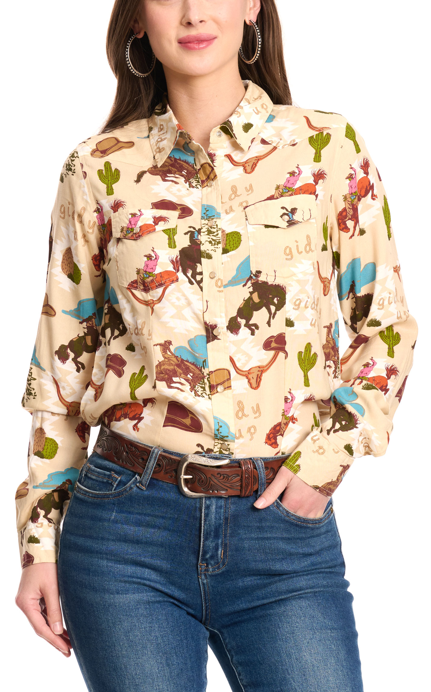 Cotton & Rye Women's Buckin' Bronc Western Shirt - Image 1