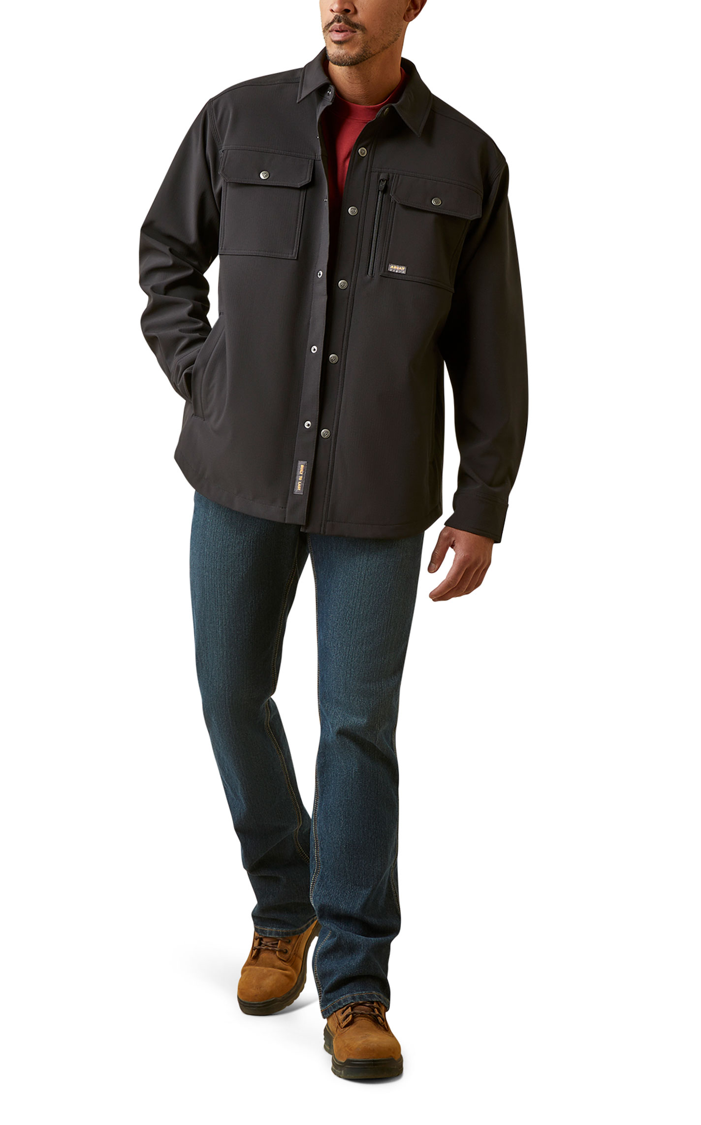 Ariat Men's Rebar Durastretch Utility Black Softshell Work Jacket - Image 1
