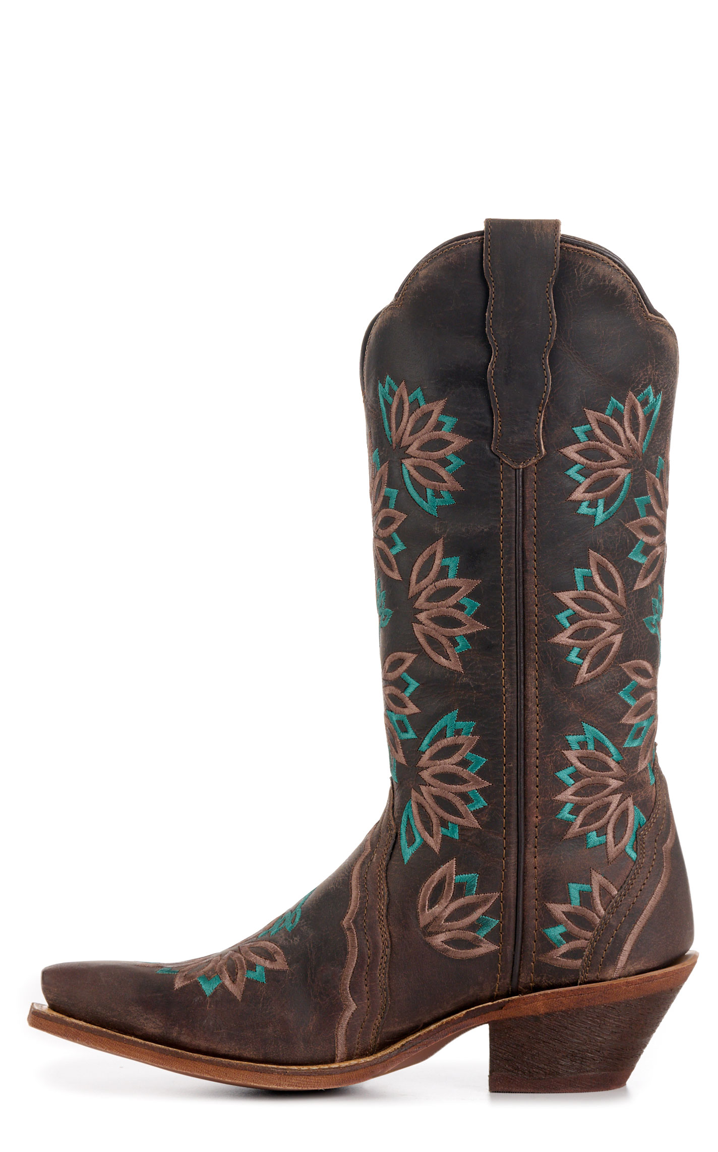 Laredo Women’s Tobacco Filly Whimsical Embroidered Snip Toe Cowboy Boots - Image 1