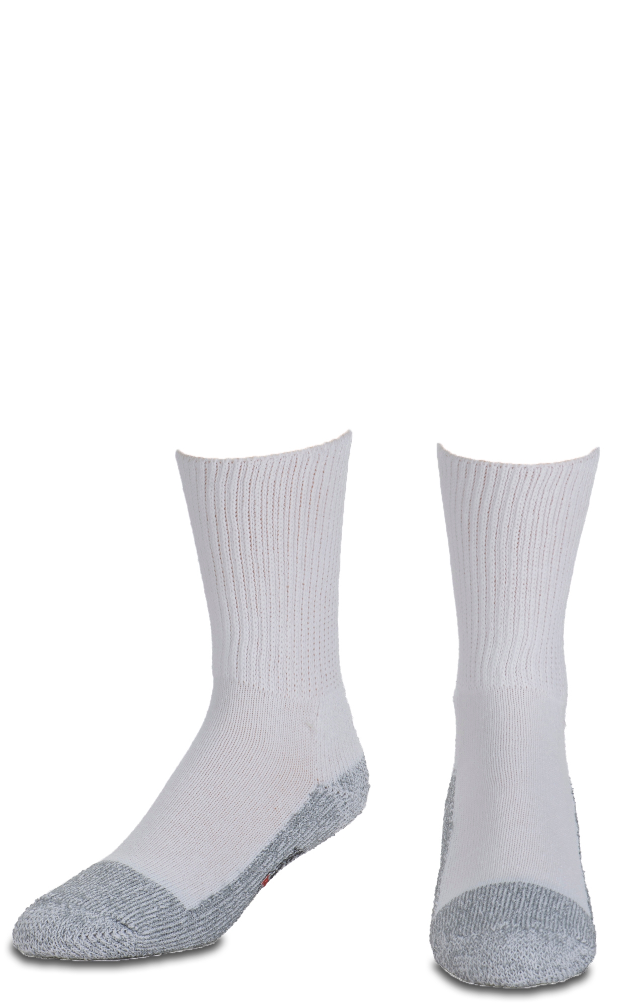 Justin Men's White Half Cushion Cotton Mid Calf with Ordor Control 2Pk Steel Toe Boot Socks - Image 1