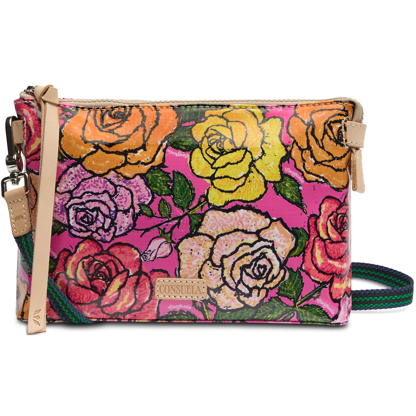Consuela Lily Hot Pink & Roses Midtown Crossbody Bag - Image 1