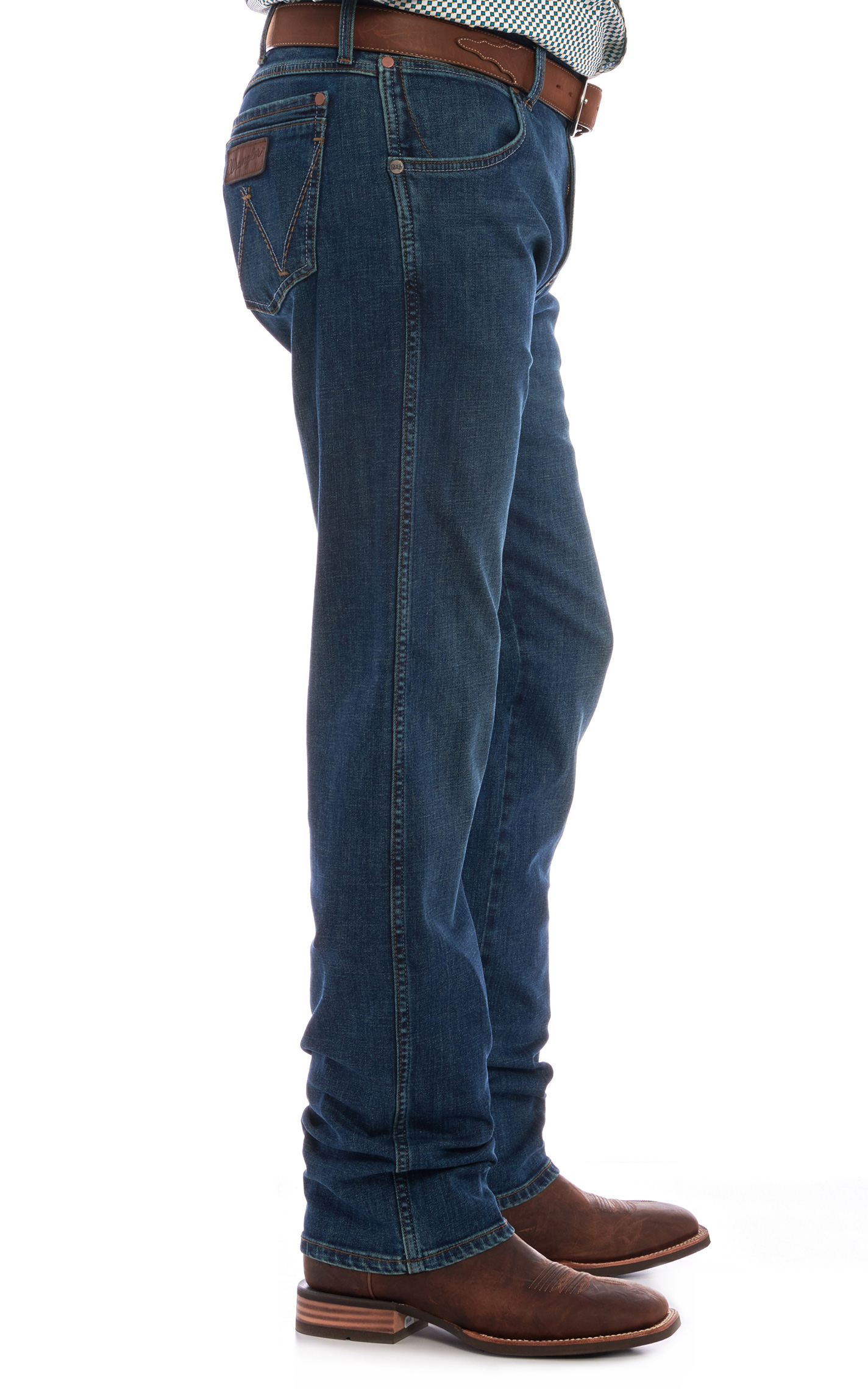 Wrangler Retro Men's Portland Dark Wash Slim Fit Stretch Straight Leg Jeans - Extended Sizes - Image 1