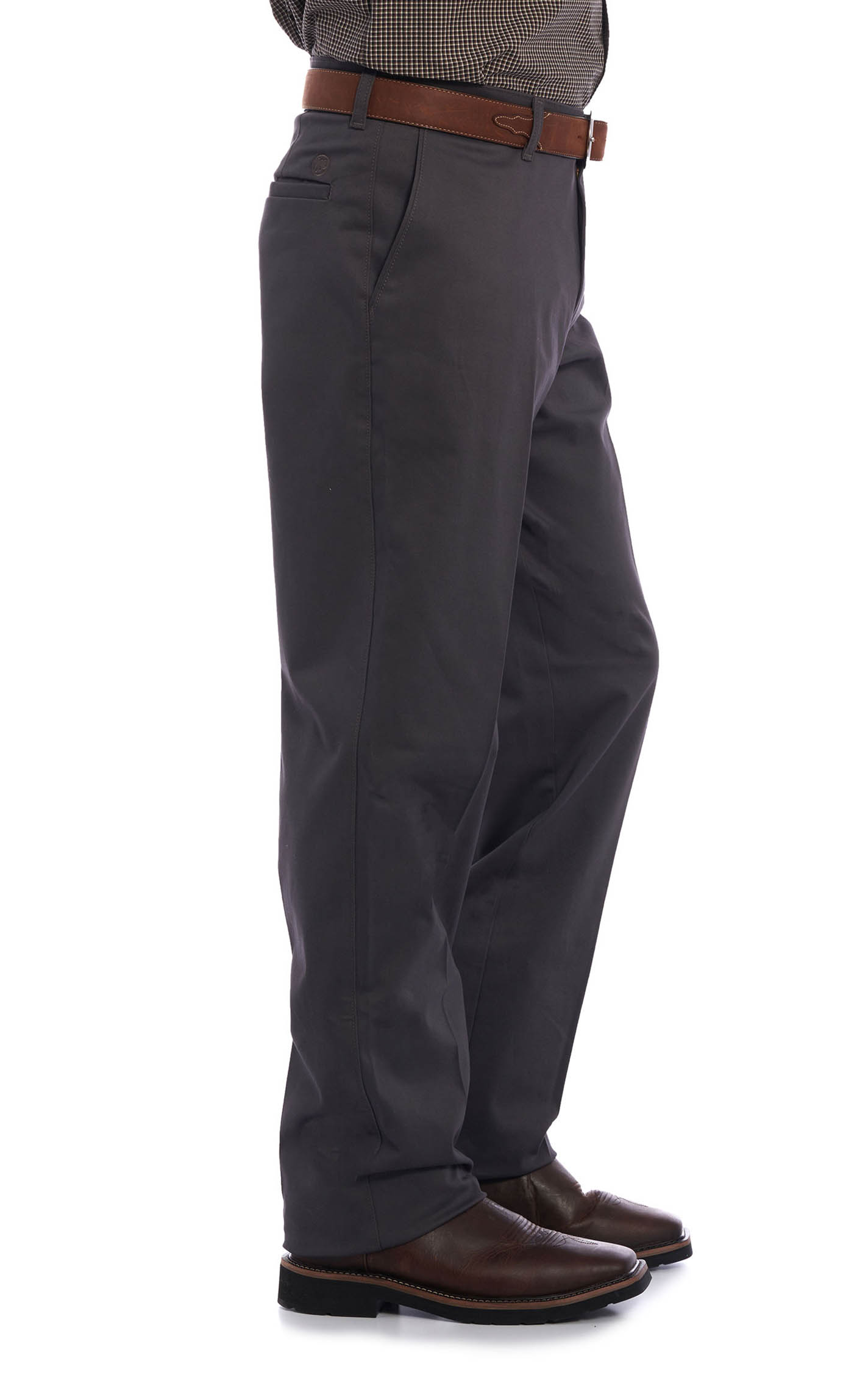 Wrangler Men's Casual Charcoal Flat Front Relaxed Fit Pants - Image 1