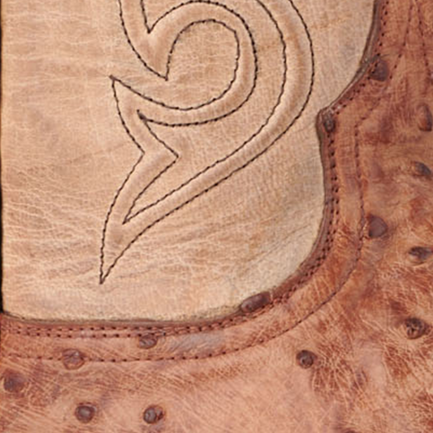 Black Jack Men's Pearl and Cognac Bruciato Full Quill Wide Square Toe Exotic Boots - Image 1