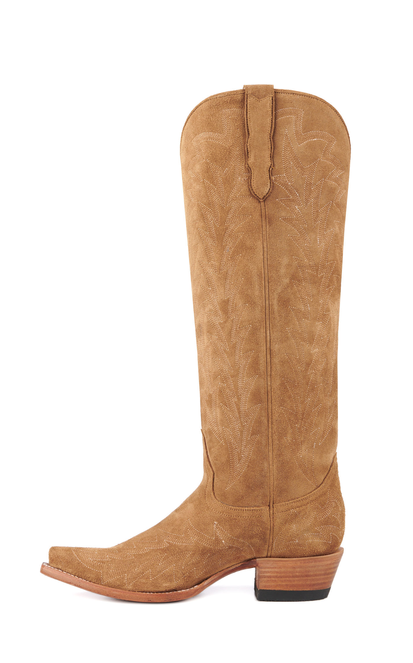 JRC & Sons Women’s Nancy Sand Suede Snip Toe Tall Cowboy Boots - Image 1