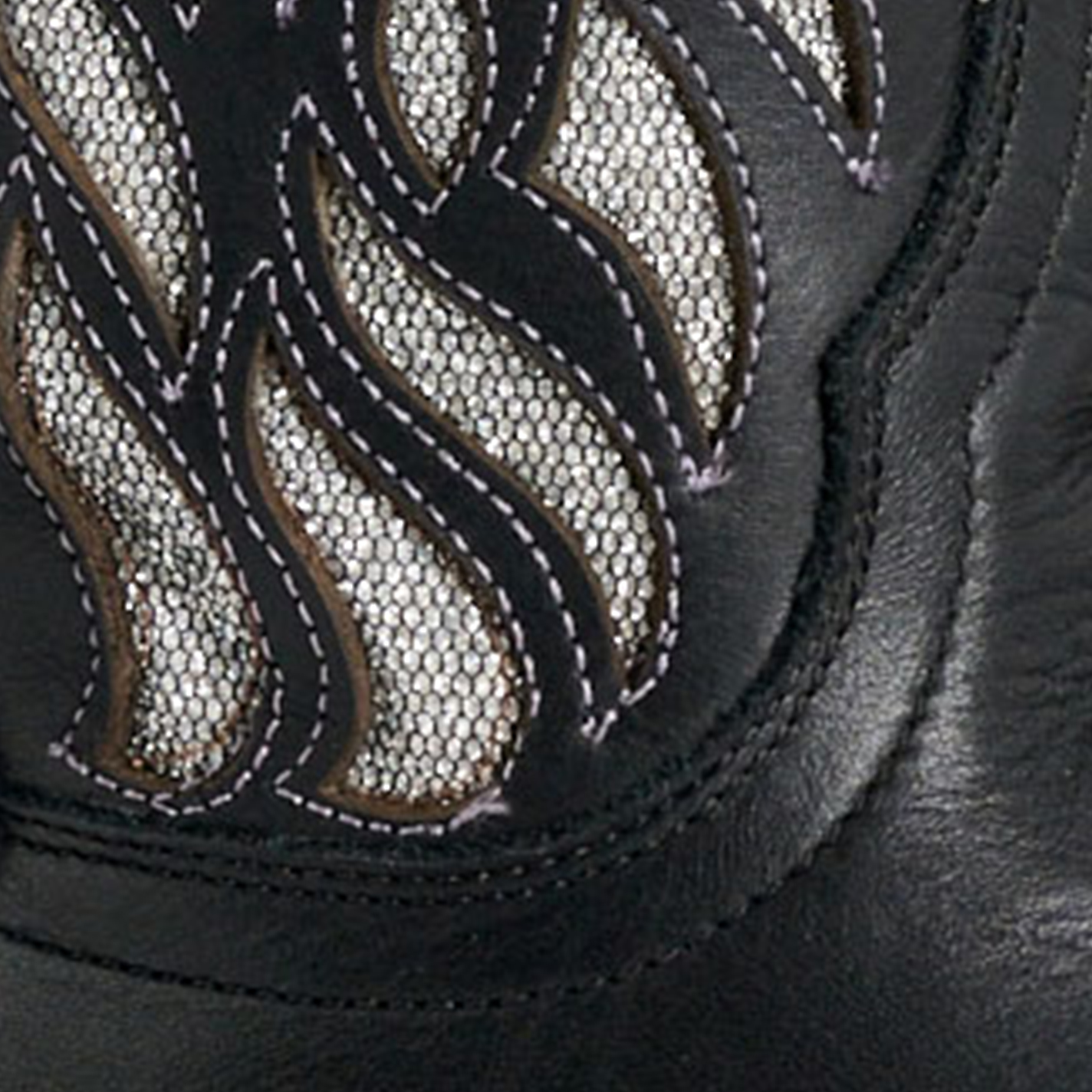 Cavender’s Women's Black & Luminaria Inlay Snip Toe Cowboy Boots - Image 1