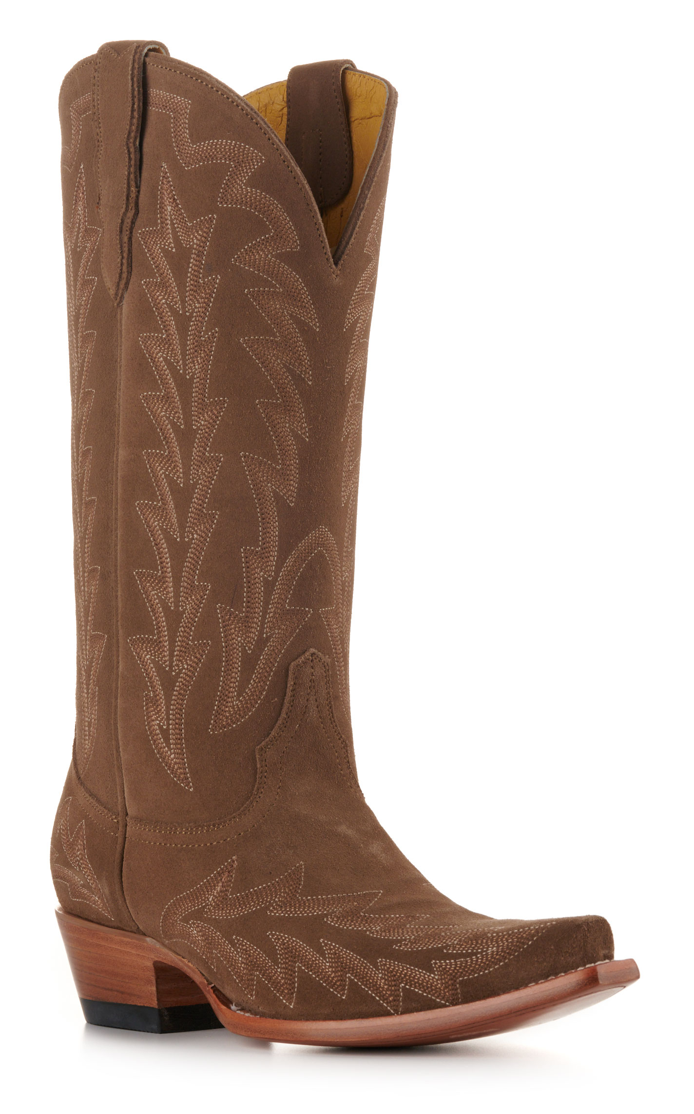 JRC & Sons Women’s McClain Moss Water-Resistant Suede Snip Toe Tall Cowboy Boots - Image 1