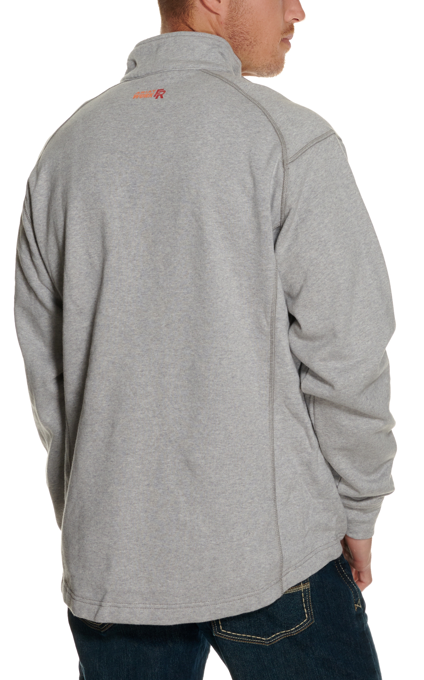Ariat Men's FR Silver Fox Heather 1/4 Zip Pullover - Big & Tall - Image 1