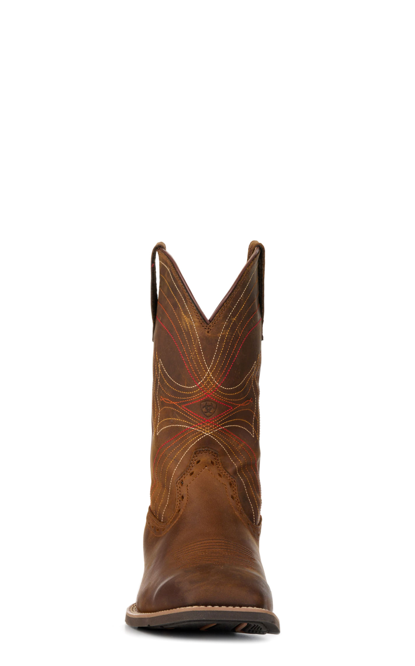Ariat Men's Sport Distressed Brown Wide Square Toe Cowboy Boots - Image 1