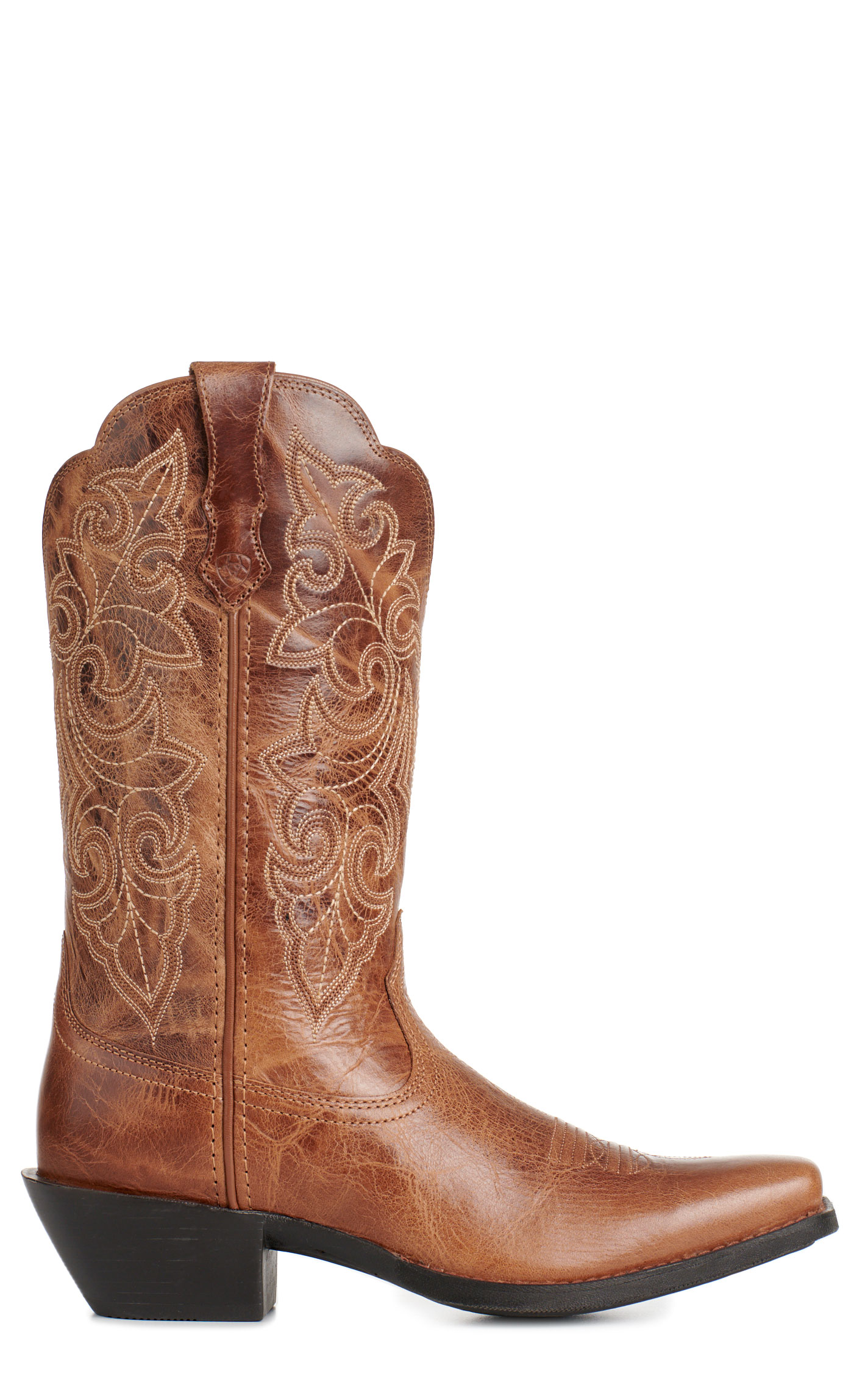 Ariat Women's Round Up Russet Tan Punchy Square Toe Cowboy Boots - Image 1