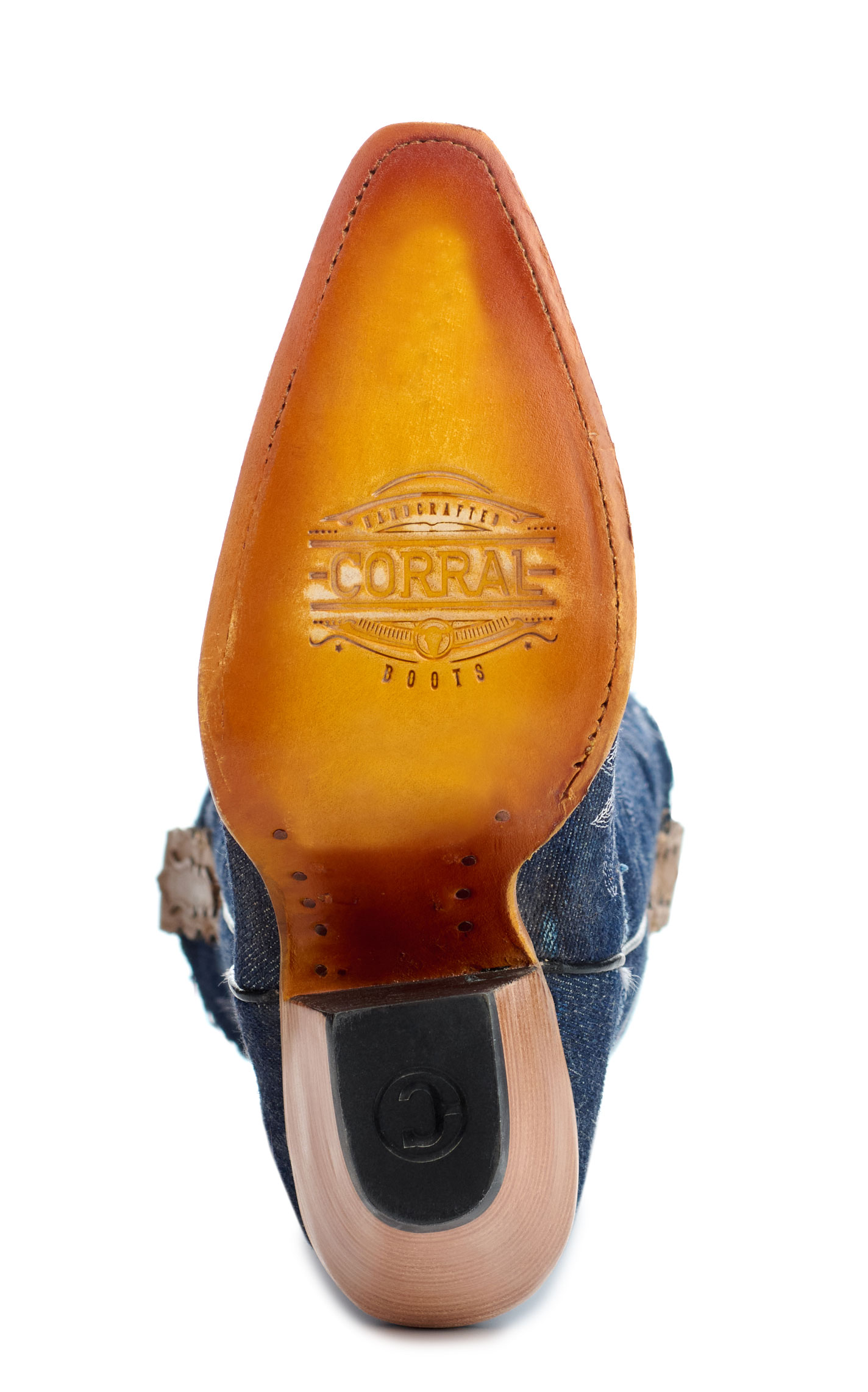 Corral Women's Denim Pointed Toe Tall Cowboy Boots - Image 1