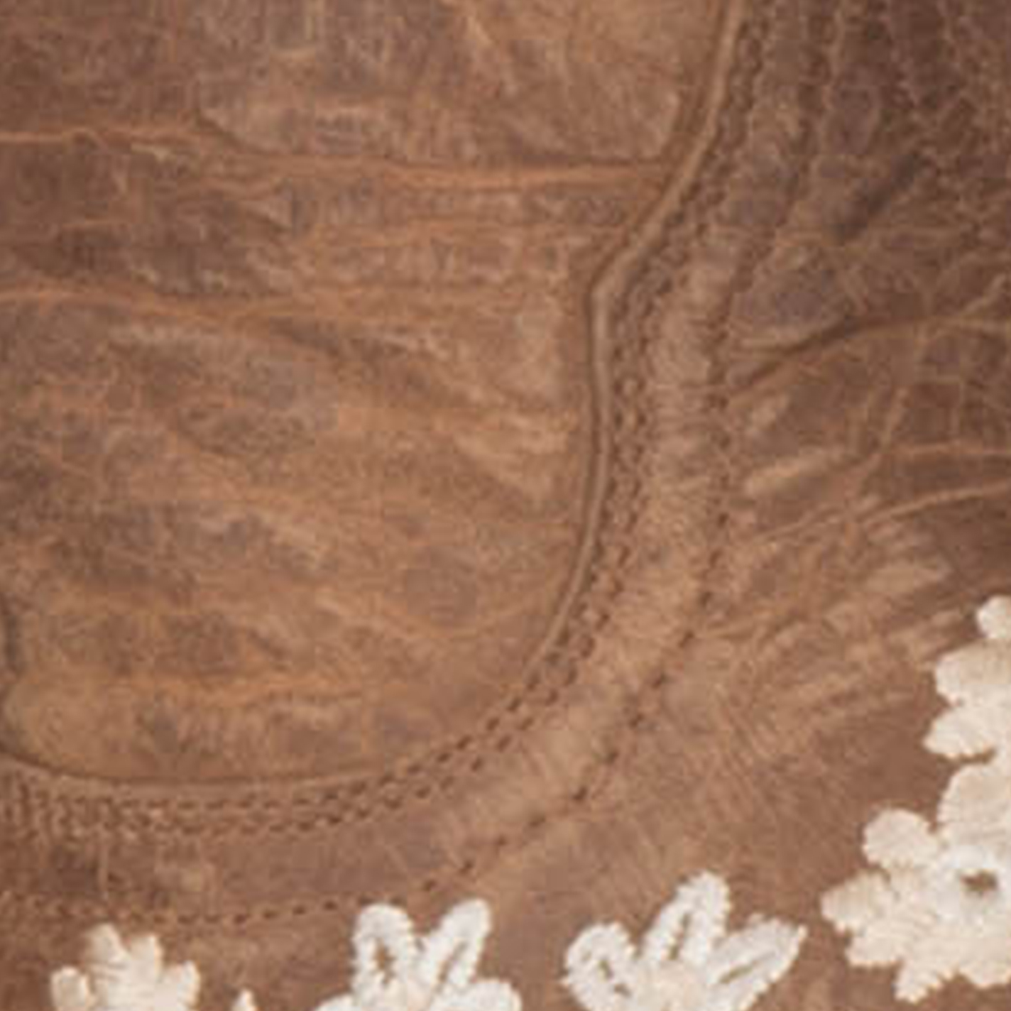 Cavender’s Women’s Chestnut Goatskin Embroidered Square Toe Cowboy Boots - Image 1
