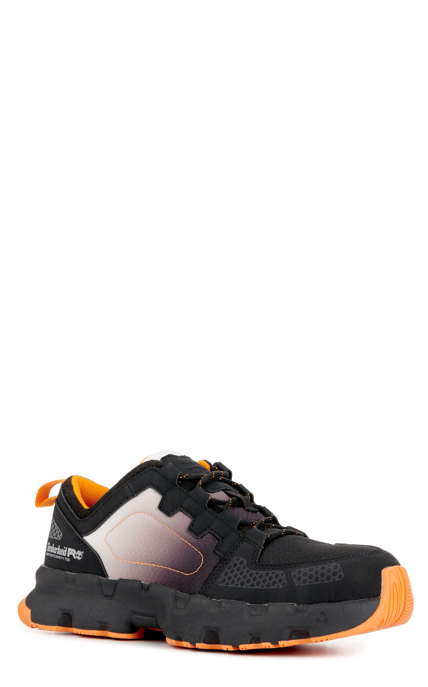 Timberland PRO Men's Powertrain Black and Gray Round Composite Toe Lace Up Work Shoe - Image 1