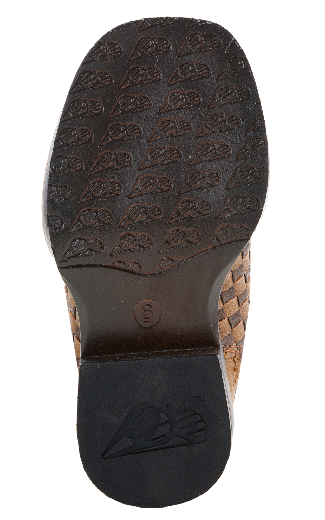 Twister Toddler Brown and Tan Basketweave Wide Square Toe Boots - Image 1