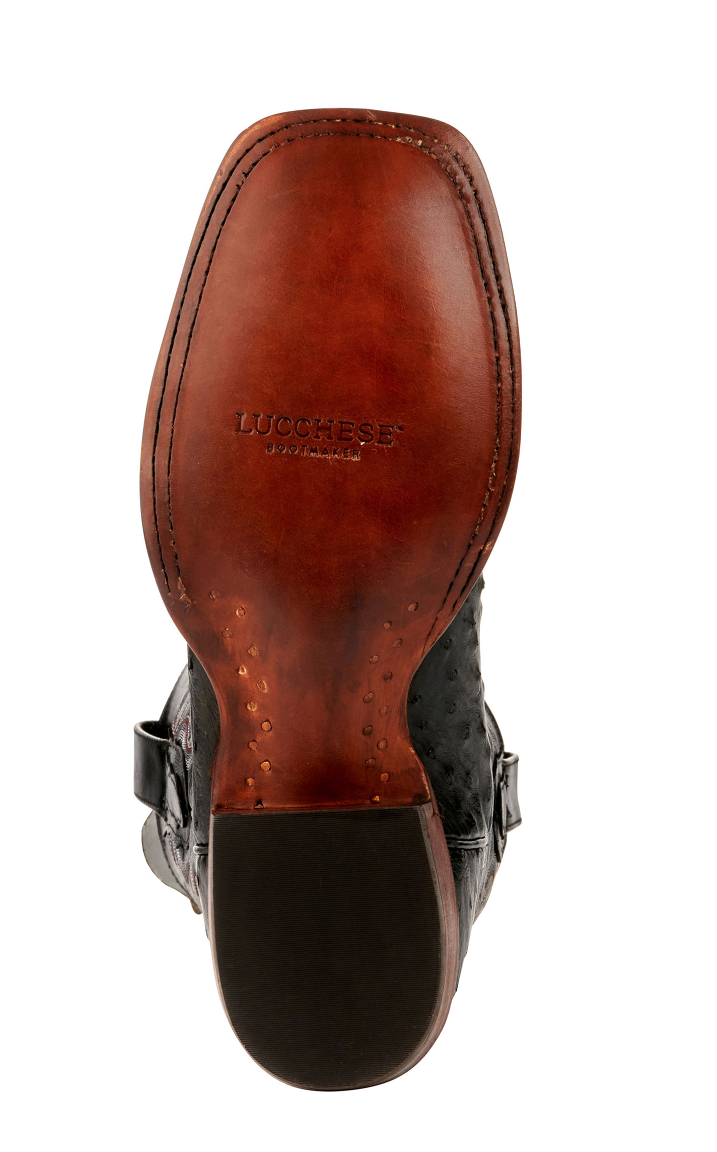 Lucchese Men's Black Full Quill Ostrich Wide Square Toe Exotic Cowboy Boots - Image 1