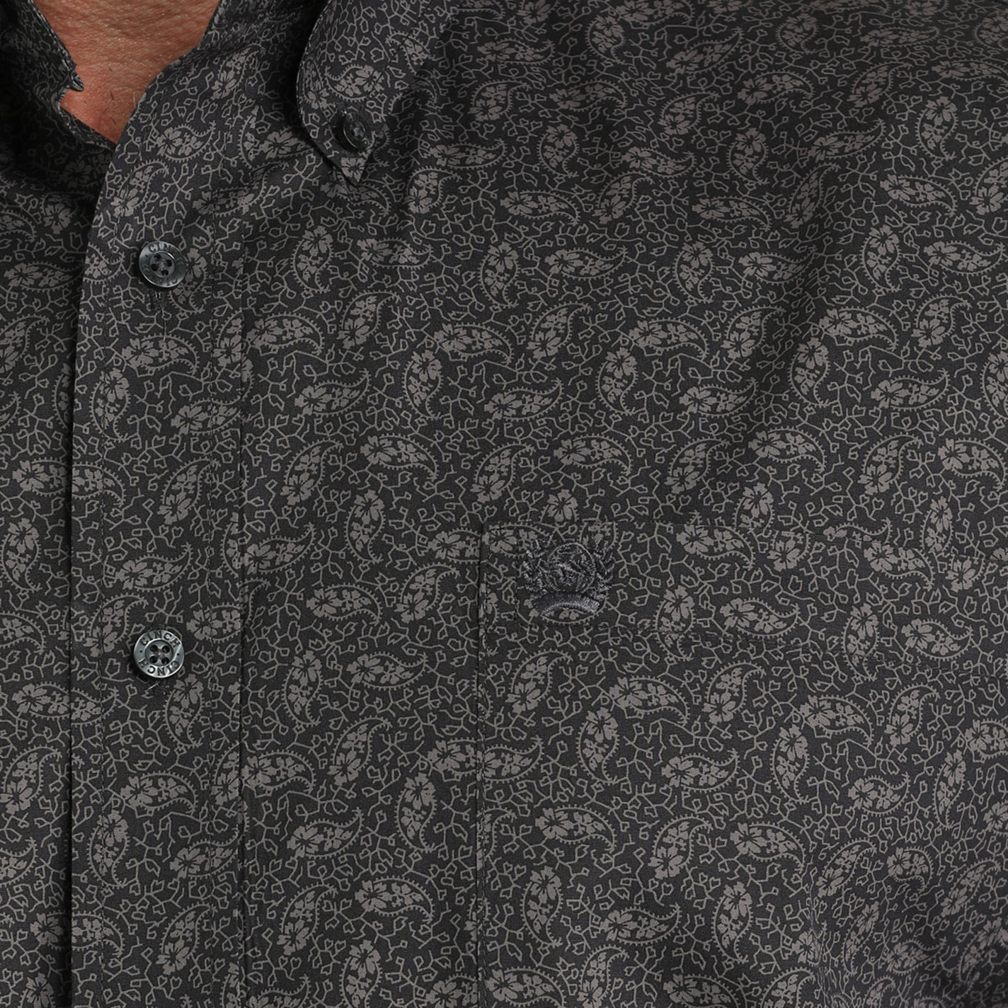 Cinch Men's Charcoal Paisley Print Western Shirt - Image 1