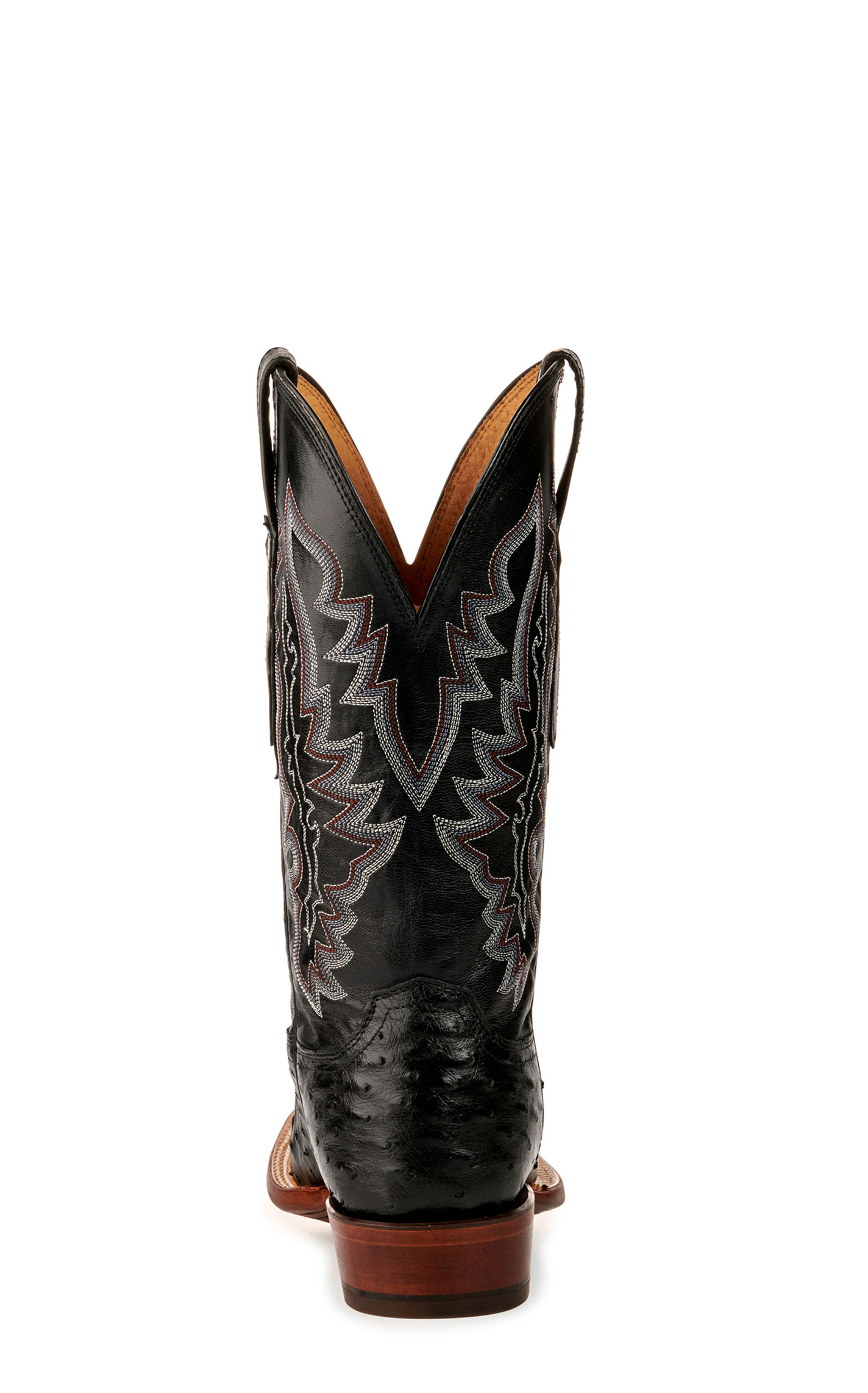 Lucchese Men's Black Full Quill Ostrich Wide Square Toe Exotic Cowboy Boots - Image 1
