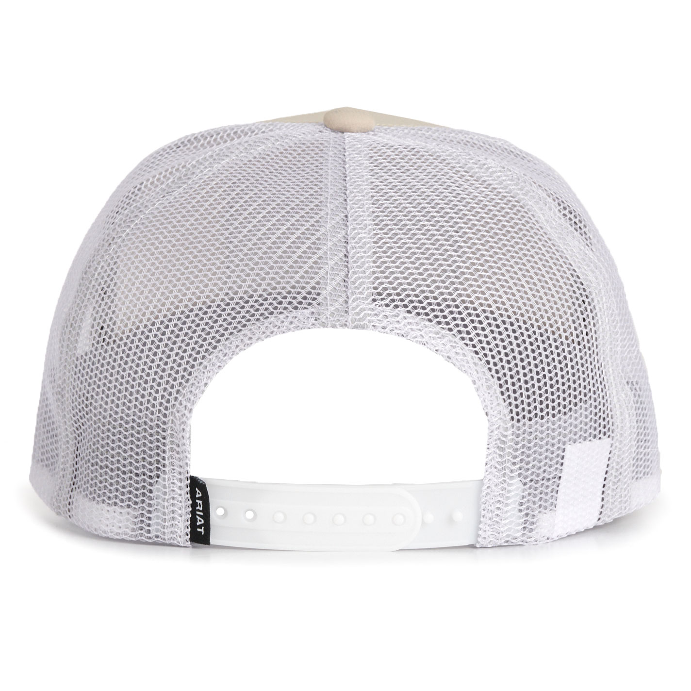 Ariat Men's Cream & White Logo Patch Cap - Image 1