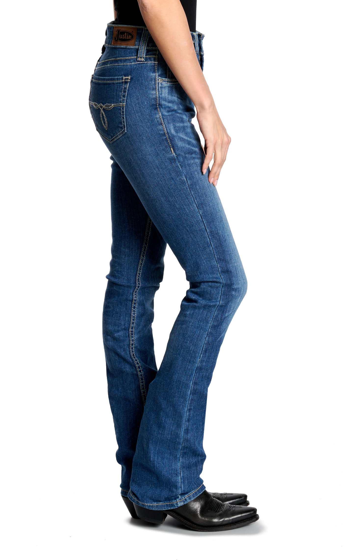 Justin Women’s Light Blue 1879 High Rise Bootcut Jeans - Image 1