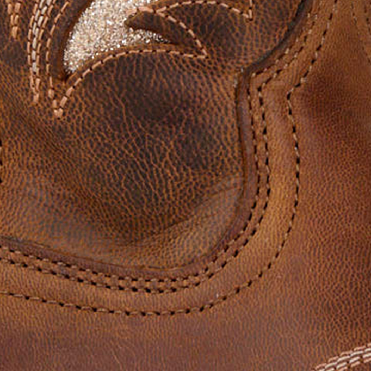 Ariat Women's Round Up Bliss Sassy Brown with Glitter Inlay Wide Square Toe Cowboy Boots - Image 1