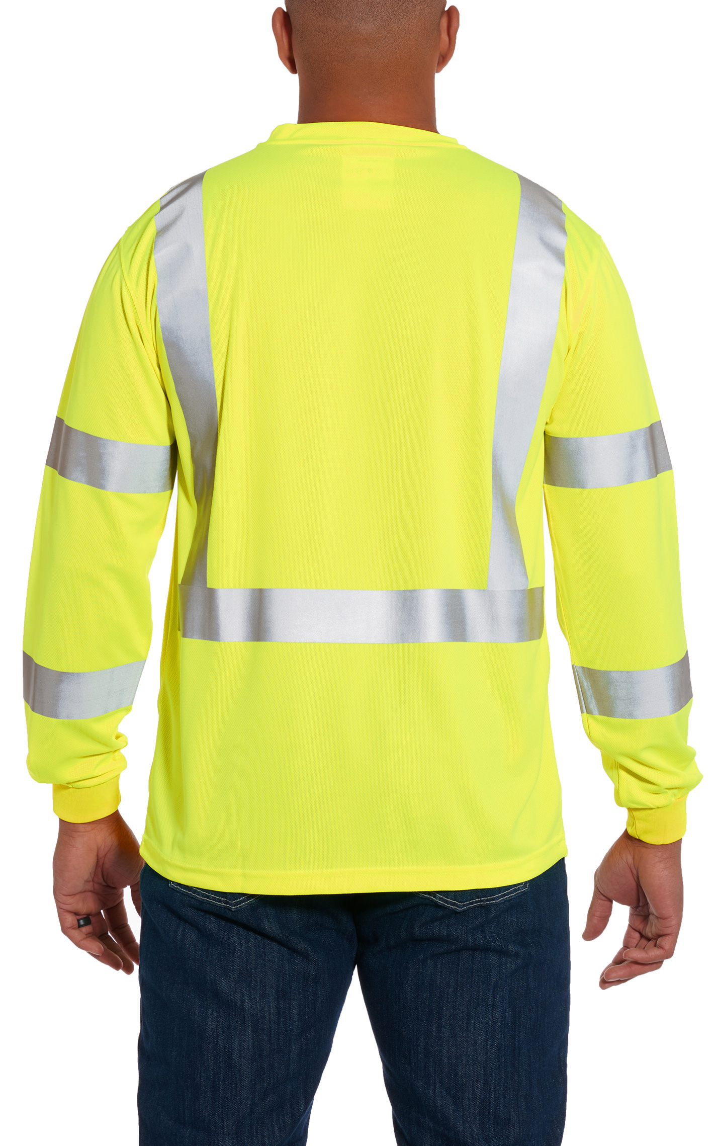 Forge Workwear Men's High Visibility Yellow with Reflective Tape Long Sleeve Work Shirt - Image 1