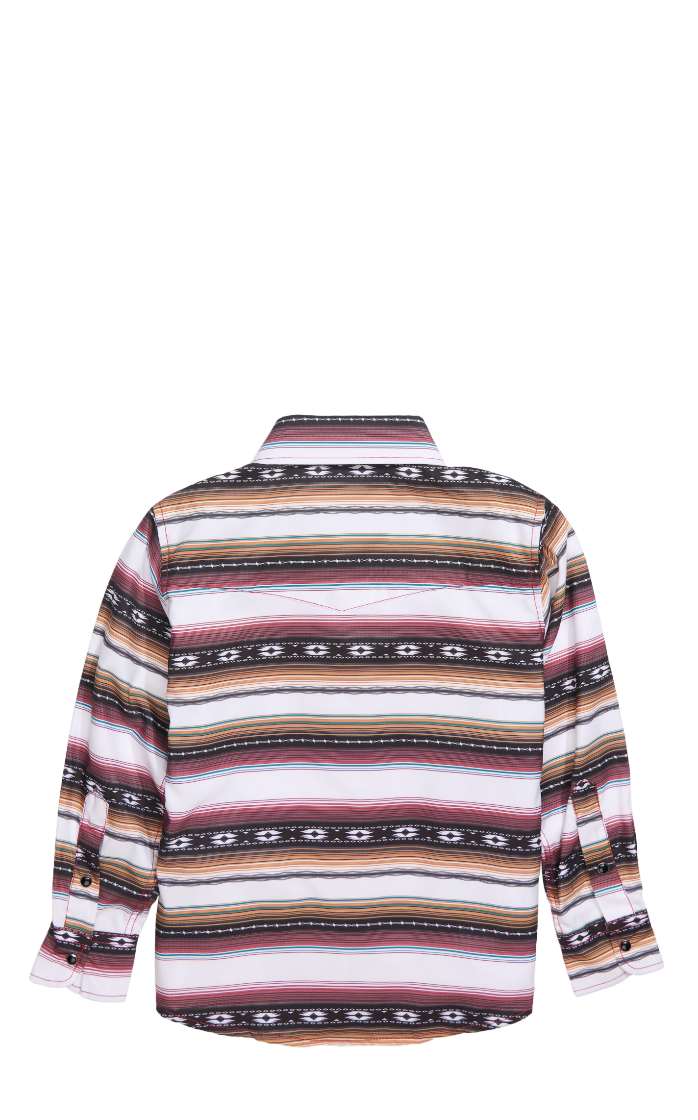 Cowboy Hardware Boy's White & Colorful Aztec Stripe Western Shirt - Image 1