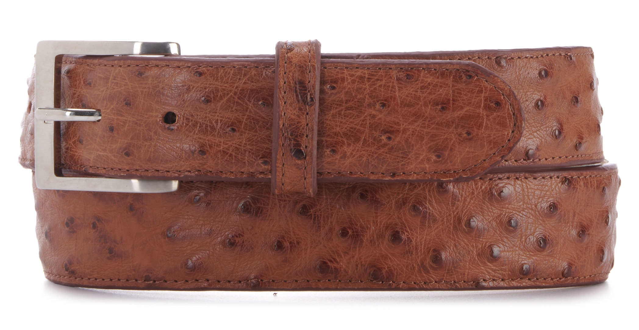 JRC & Sons Men's Peanut Brittle Full Quill Ostrich Exotic Western Belt - Image 1