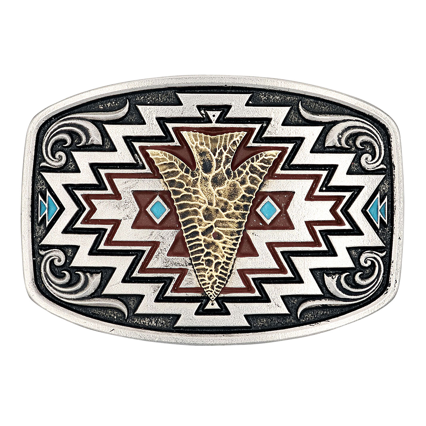 Attitude by Montana Silversmiths Radiating Center Arrowhead Belt Buckle - Image 1