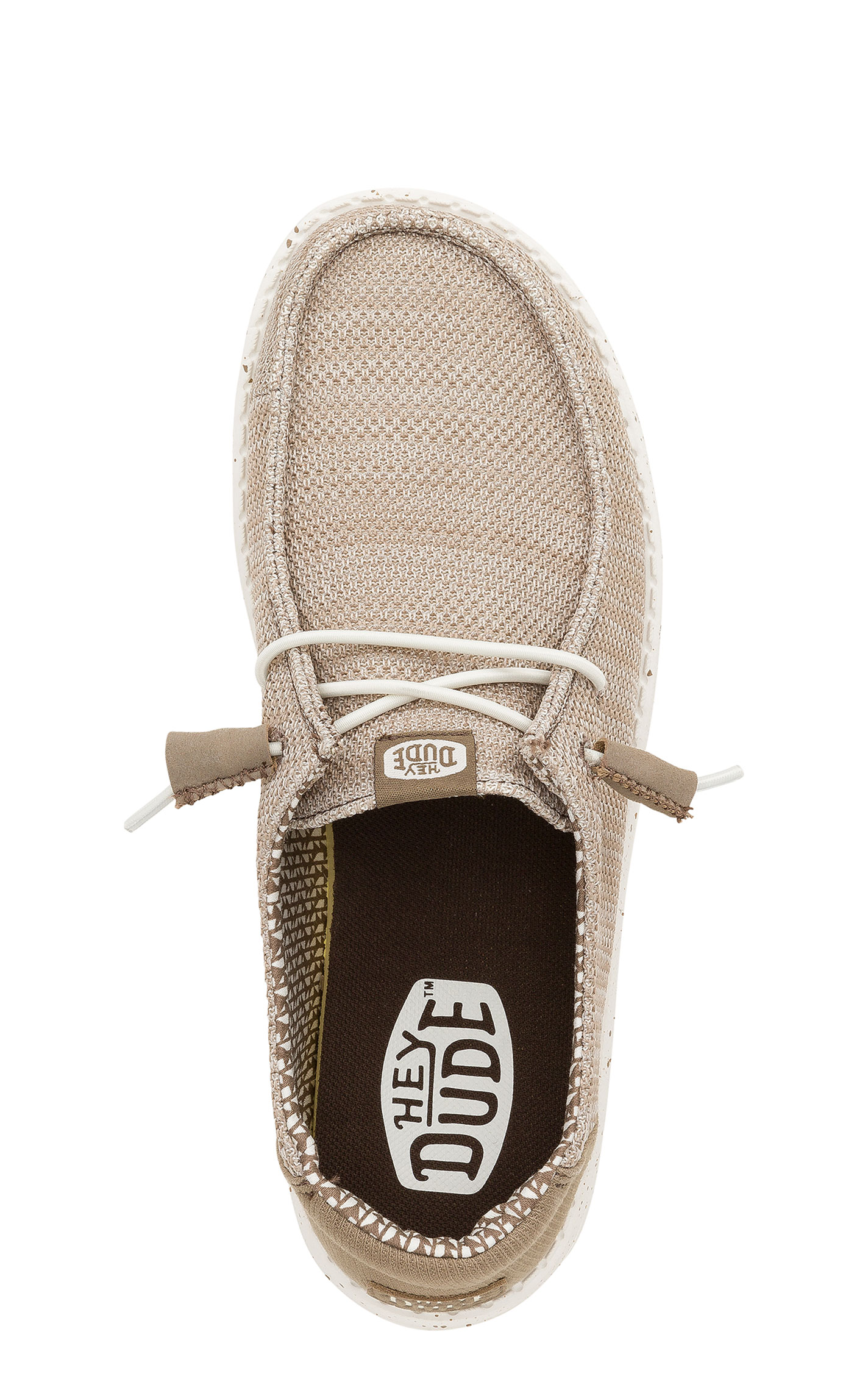 Hey Dude Women’s Wendy Stretch Sox Walnut and White Speckle Slip On Casual Shoes - Image 1